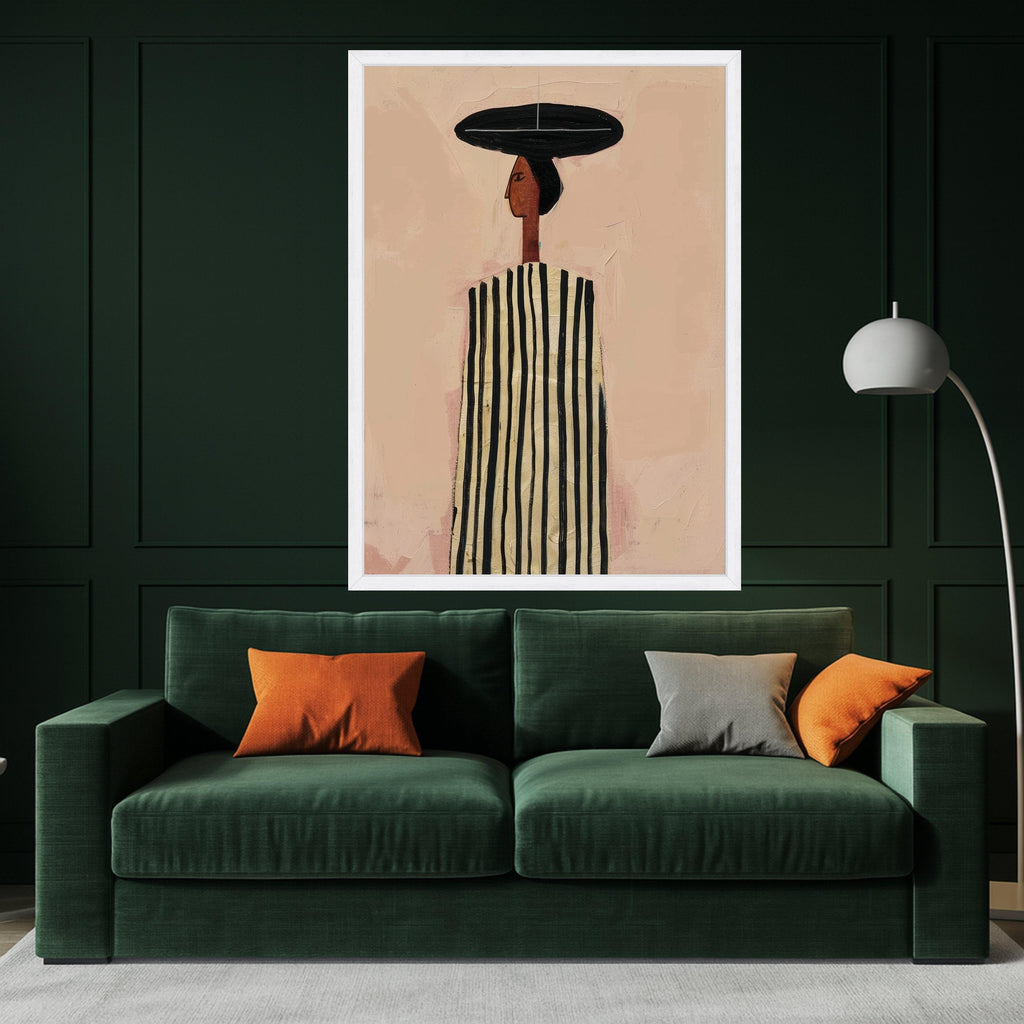 Abstract African Woman Canvas, Modern Art Print, Minimalist Wall Art, Ethnic Home Decor Canvas Ready To Hang,