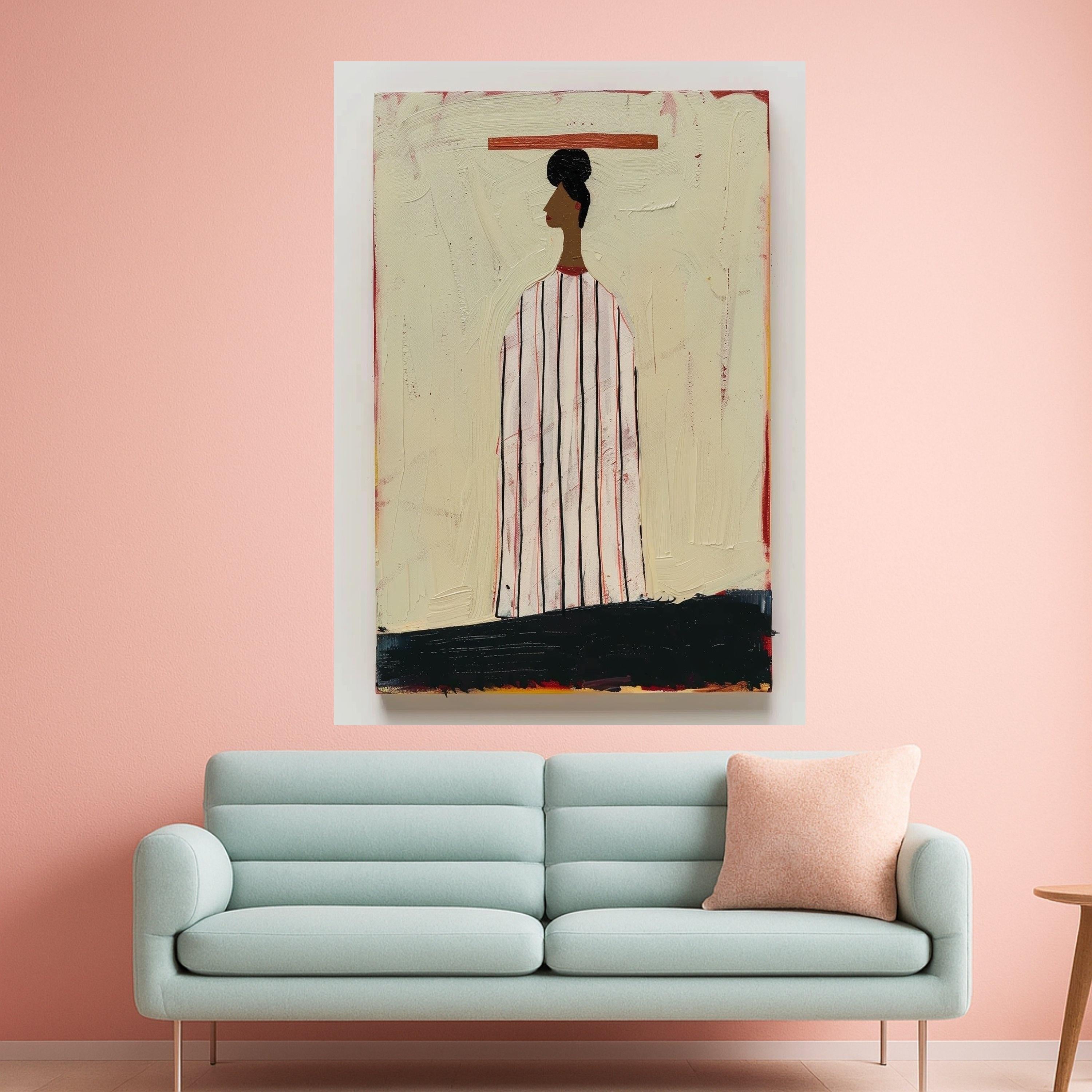 Abstract Woman Portrait, Minimalist Canvas, Modern Wall Art, Contemporary Home Decor, Artistic Print Design Ready To Hang,