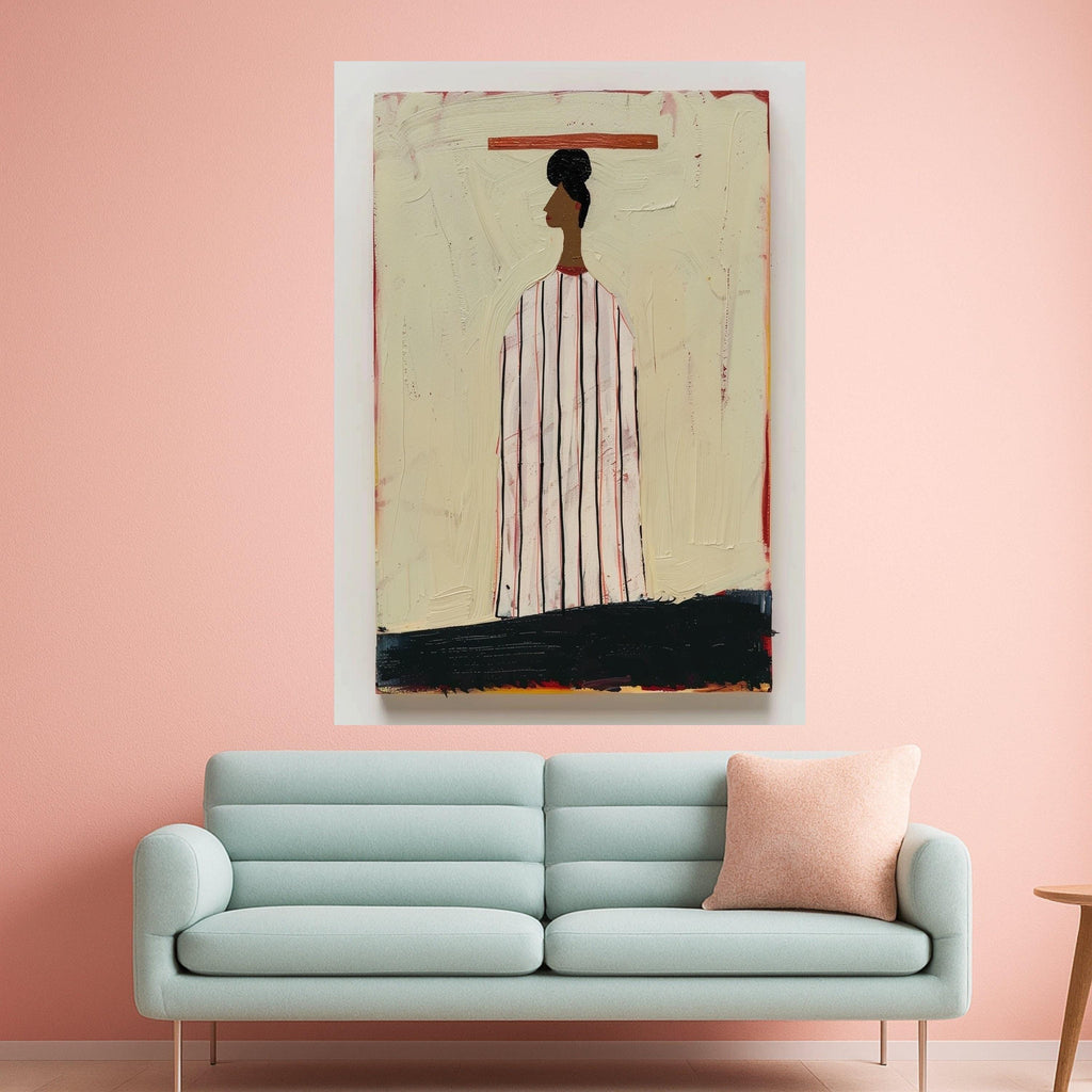 Abstract Woman Portrait, Minimalist Canvas, Modern Wall Art, Contemporary Home Decor, Artistic Print Design Ready To Hang,