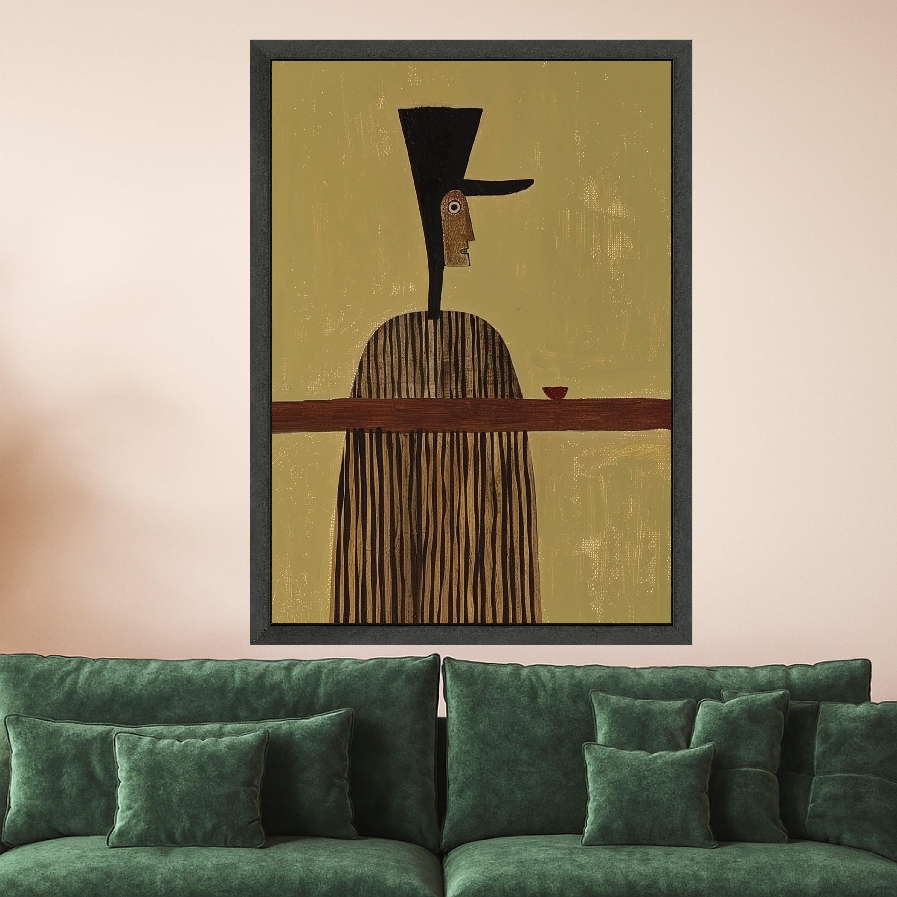 Abstract Man with Hat, Modern Canvas Art, Minimalist Wall Print, Contemporary Home Decor Ready To Hang,