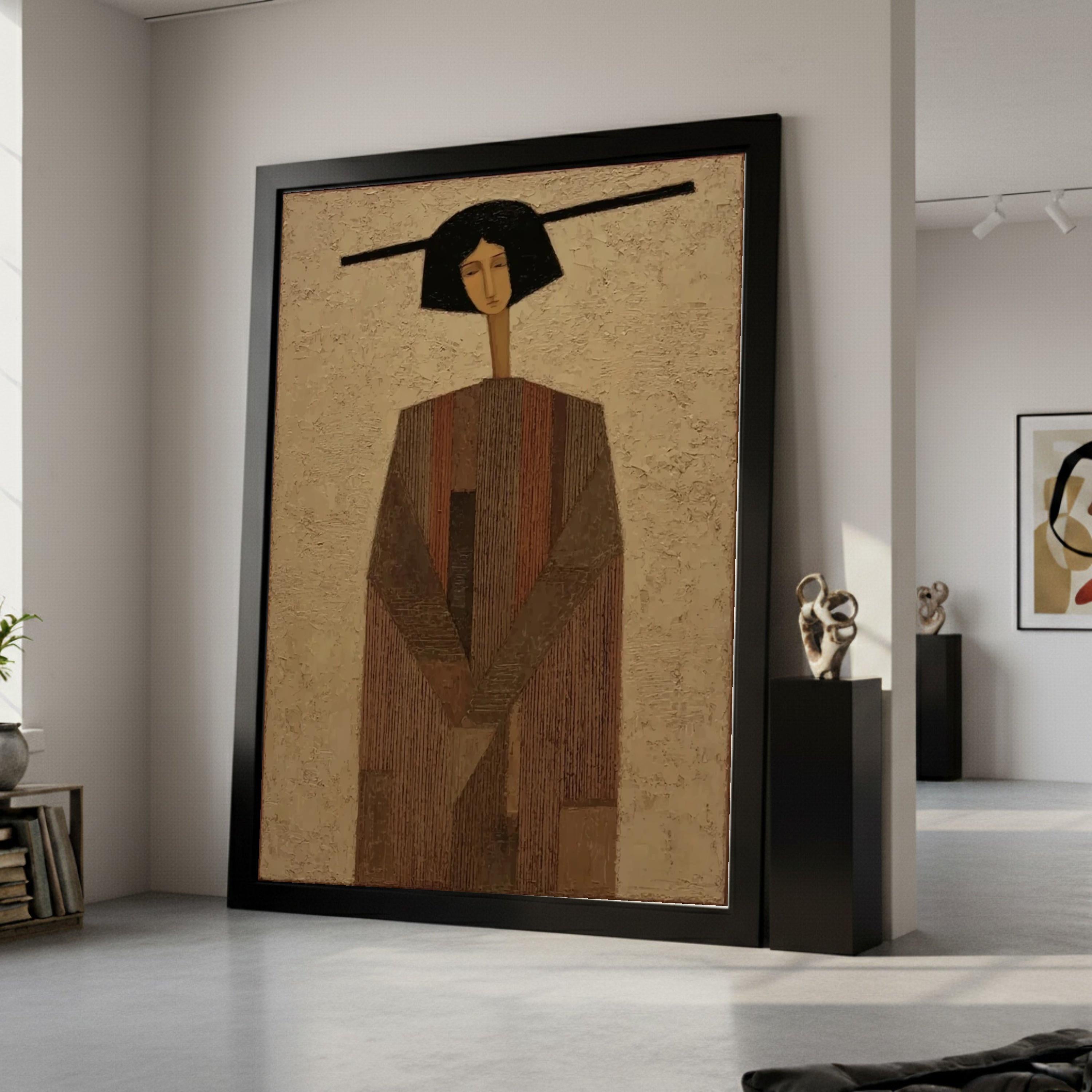 Abstract Woman Portrait Canvas, Modern Art Print, Wall Art, Minimalist Home Décor, Figurative Art Canvas Ready To Hang,