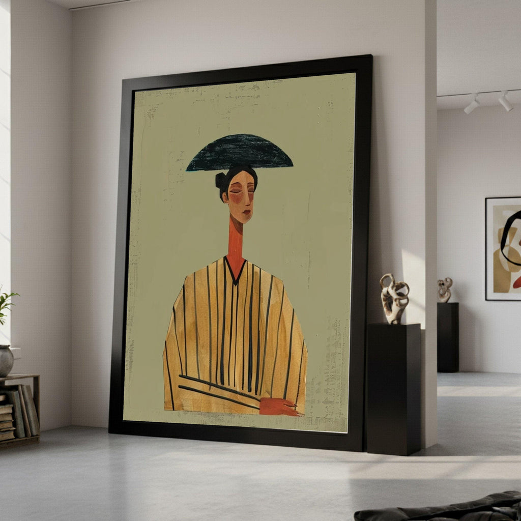 Modern Abstract Woman Portrait Canvas, Minimalist Fashion Art Print, Contemporary Female Wall Decor, Stylish Canvas Artwork Ready To Hang,