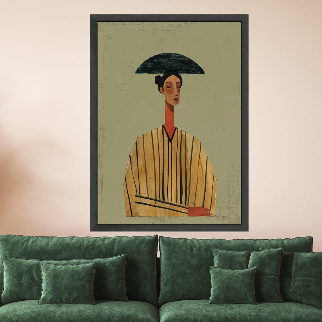 Modern Abstract Woman Portrait Canvas, Minimalist Fashion Art Print, Contemporary Female Wall Decor, Stylish Canvas Artwork Ready To Hang,