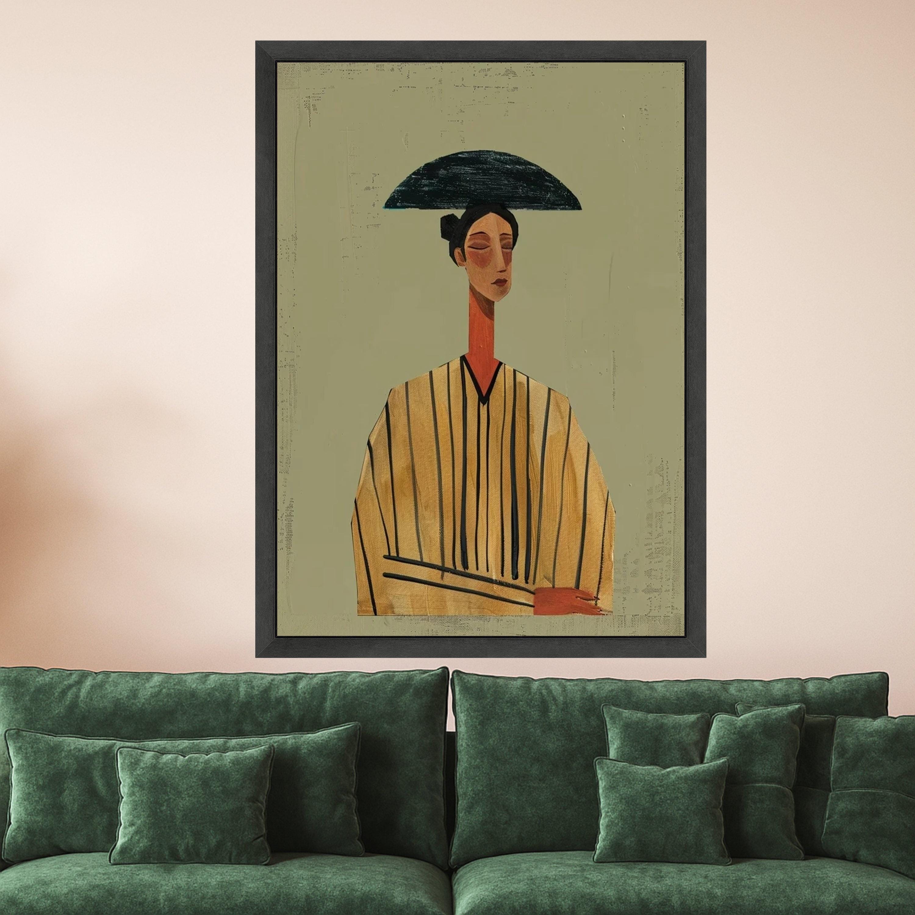 Modern Abstract Woman Portrait Canvas, Minimalist Fashion Art Print, Contemporary Female Wall Decor, Stylish Canvas Artwork Ready To Hang,