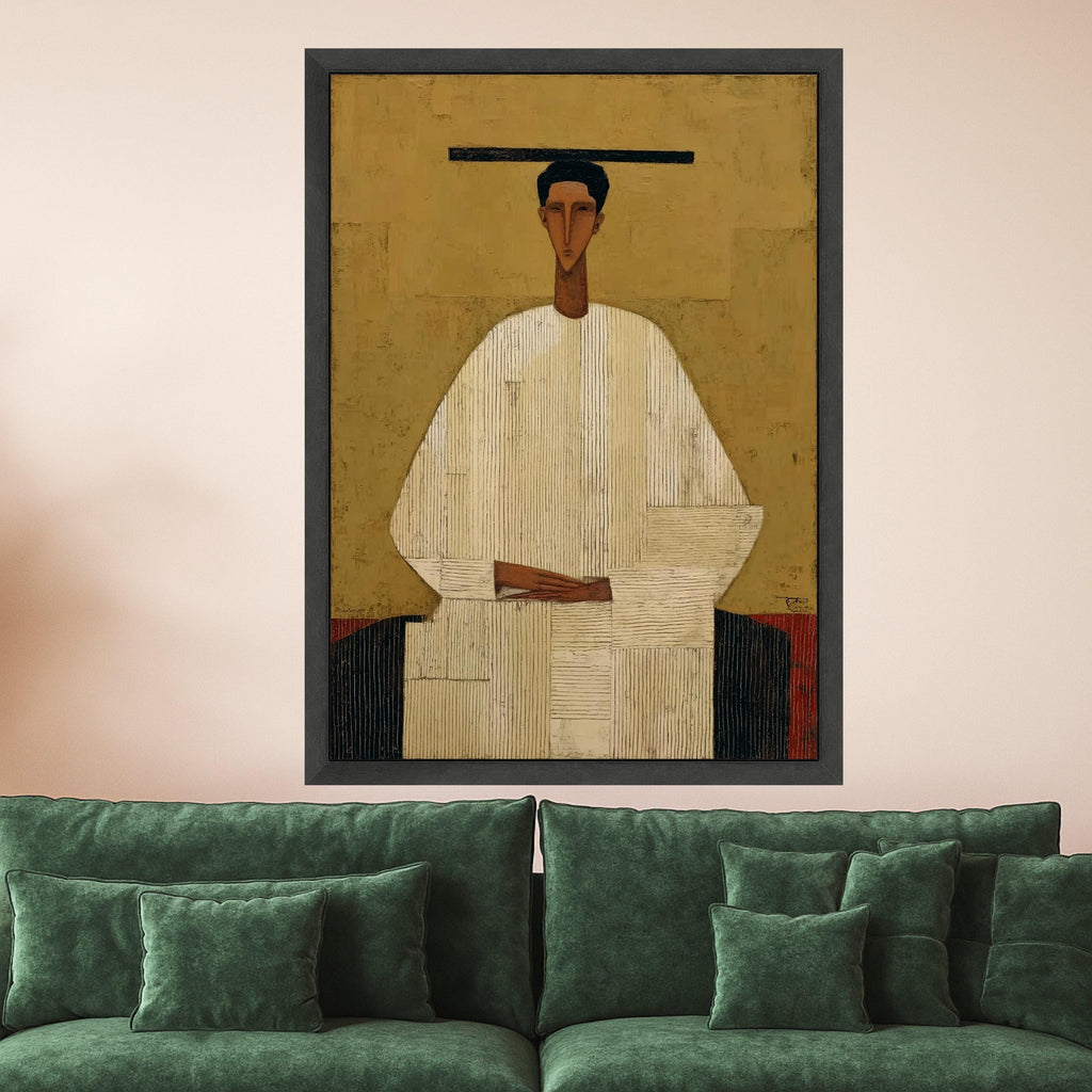Abstract Modern Figure Canvas, Minimalist Wall Art, Contemporary Print Decor, Geometric Shape Painting Ready To Hang,