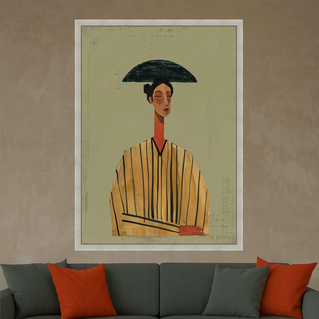 Modern Abstract Woman Portrait Canvas, Minimalist Fashion Art Print, Contemporary Female Wall Decor, Stylish Canvas Artwork Ready To Hang,