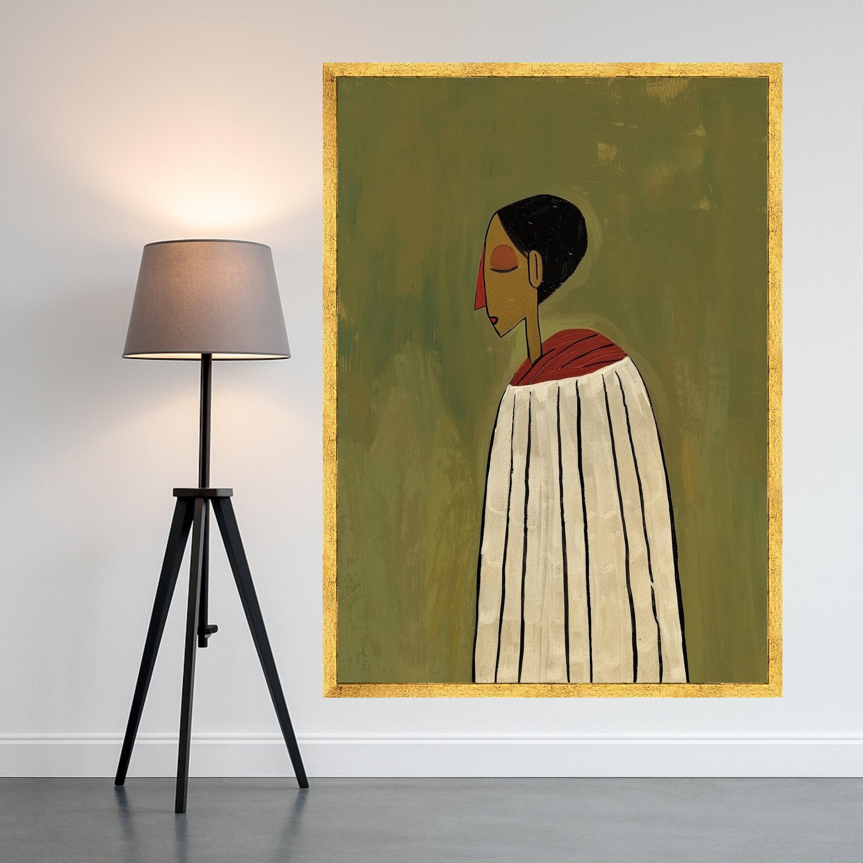 Abstract Woman Portrait, Modern Canvas Art, Minimalist Wall Print, Contemporary Home Decor Ready To Hang,