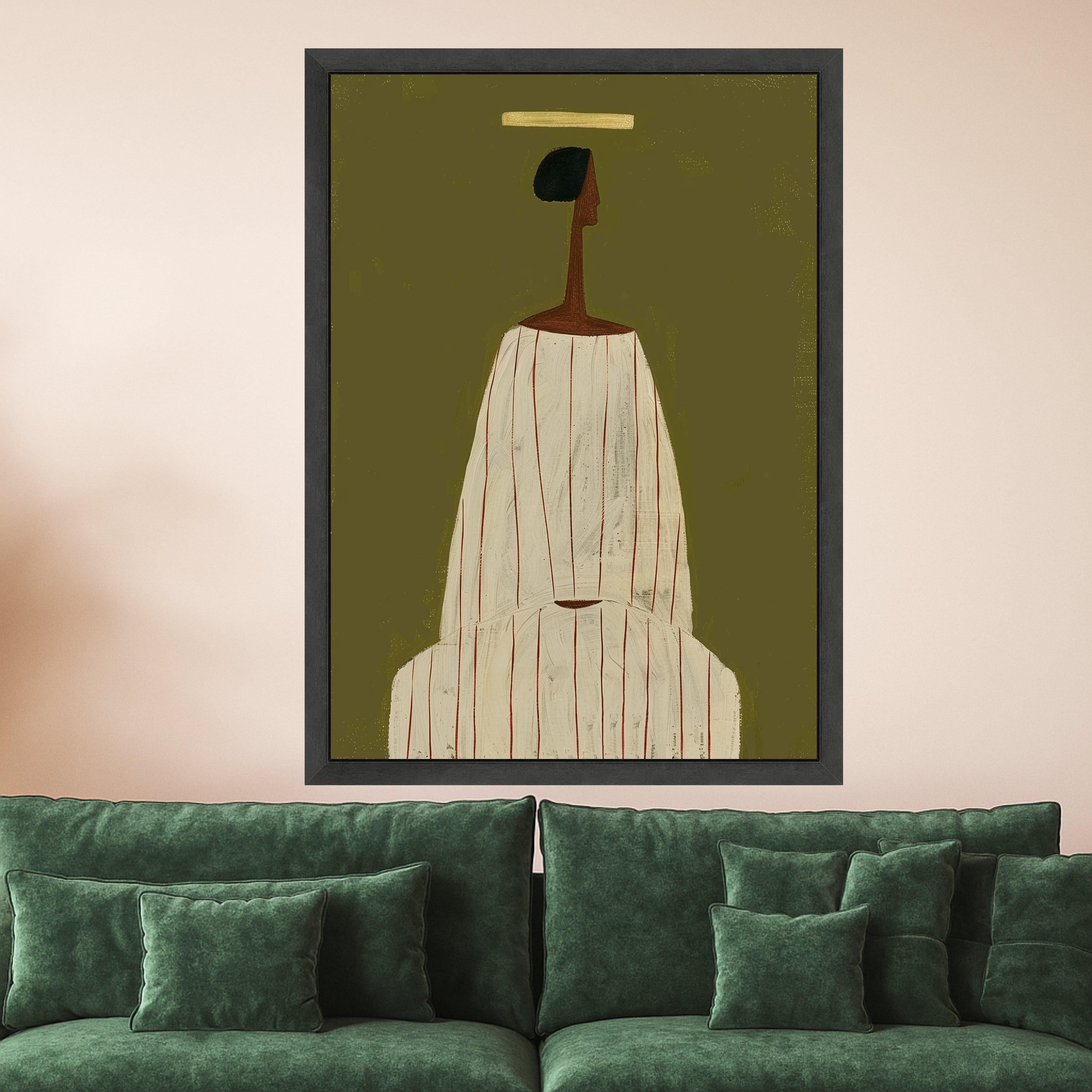 Abstract Minimalist Figure, Modern Canvas Art, Contemporary Wall Decor, Earth Tone Print, Artistic Canvas Design Ready To Hang,