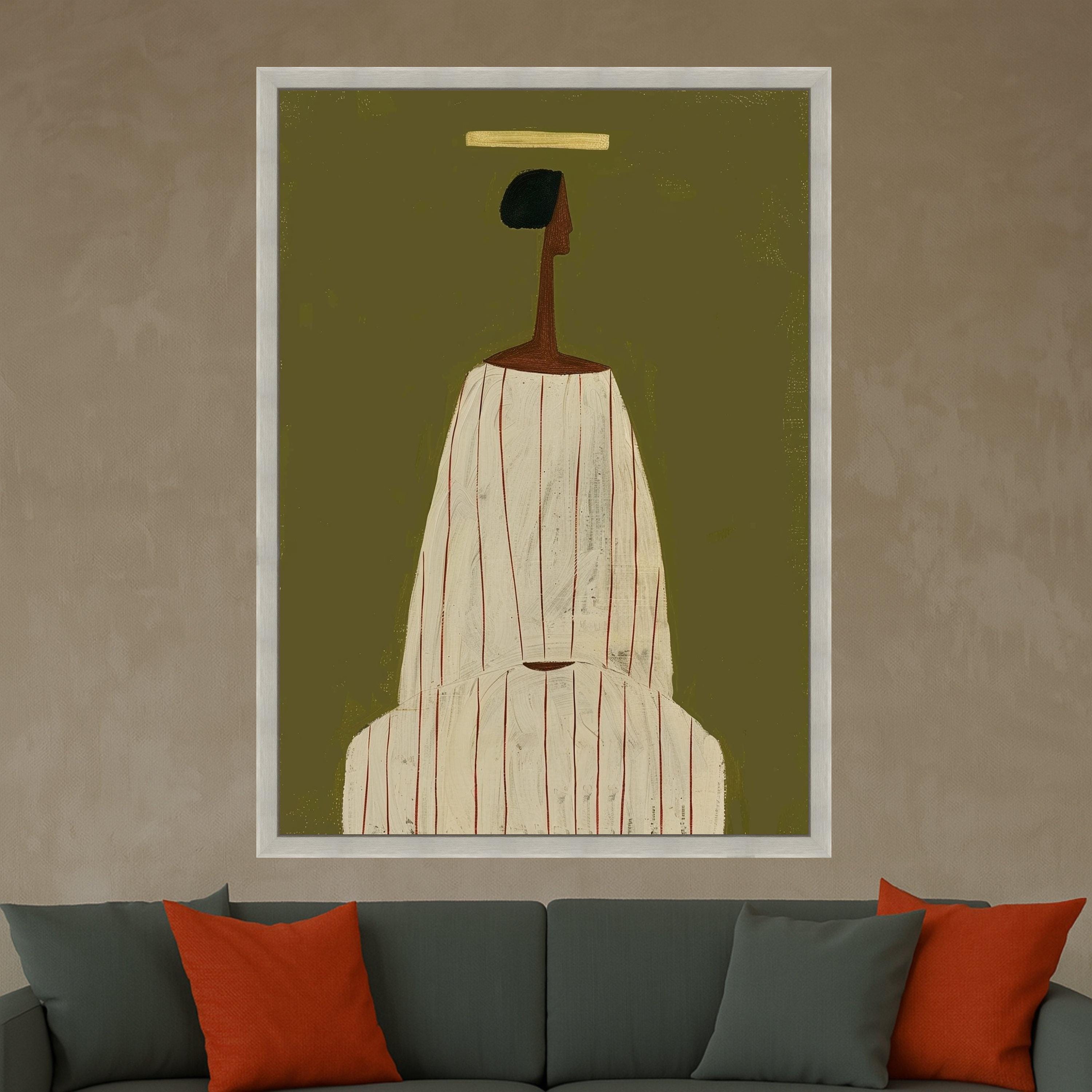 Abstract Minimalist Figure, Modern Canvas Art, Contemporary Wall Decor, Earth Tone Print, Artistic Canvas Design Ready To Hang,
