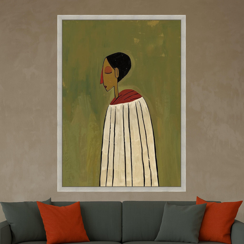 Abstract Woman Portrait, Modern Canvas Art, Minimalist Wall Print, Contemporary Home Decor Ready To Hang,
