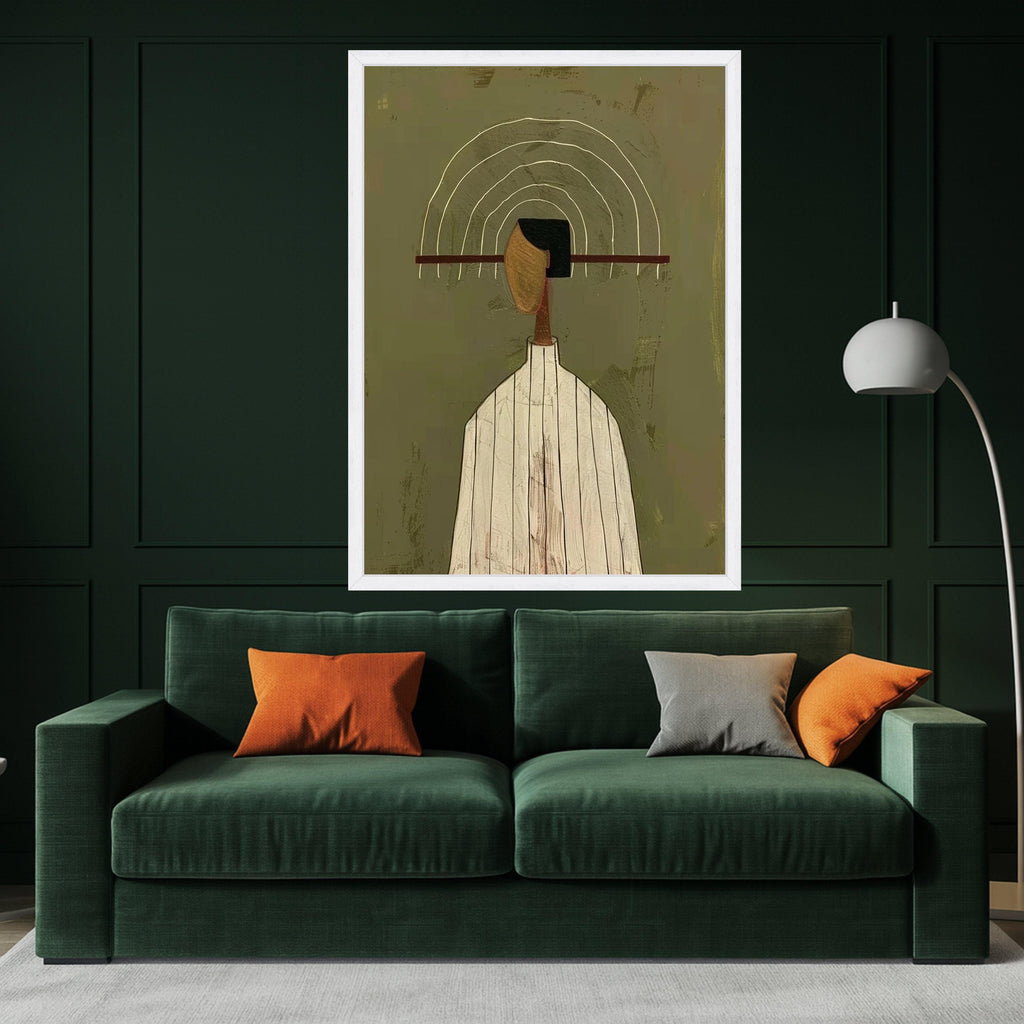Minimalist Striped Outfit, Abstract Figure Canvas, Modern Wall Art, Large Decorative Artwork, Contemporary Home Decor Ready To Hang,