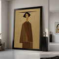 Minimalist Striped Figure Canvas, Modern Abstract Wall Art, Geometric Home Decor, Ready to Hang Painting Ready To Hang,