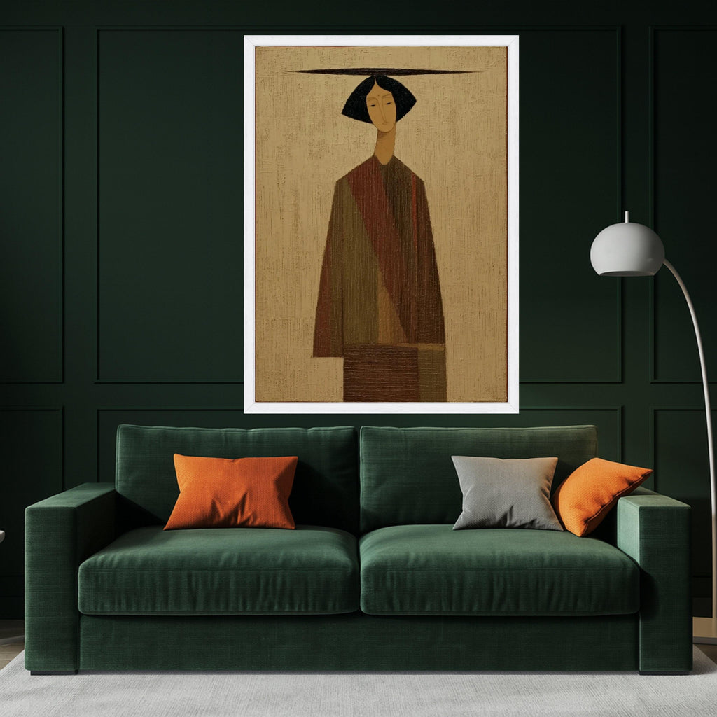Minimalist Striped Figure Canvas, Modern Abstract Wall Art, Geometric Home Decor, Ready to Hang Painting Ready To Hang,