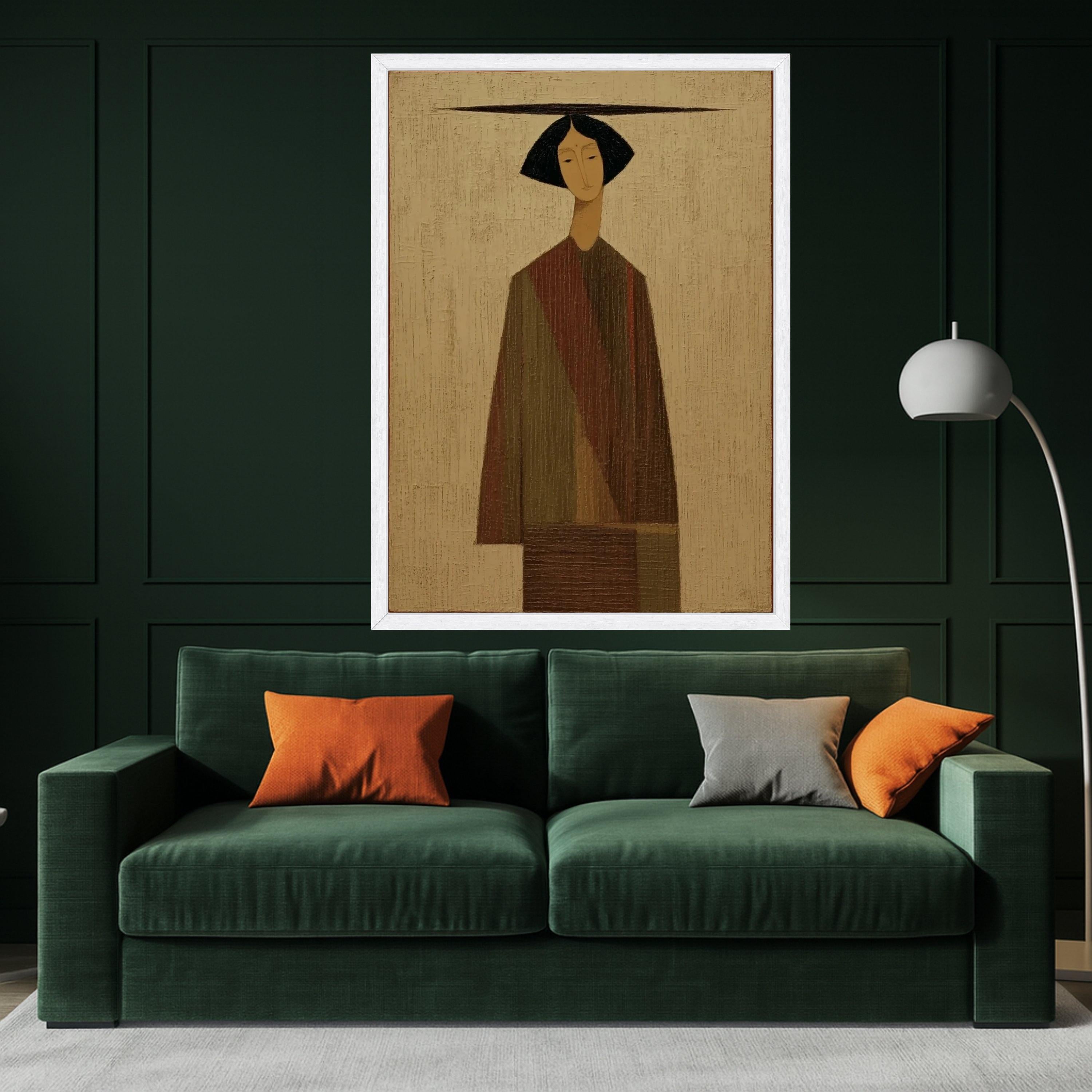 Minimalist Striped Figure Canvas, Modern Abstract Wall Art, Geometric Home Decor, Ready to Hang Painting Ready To Hang,