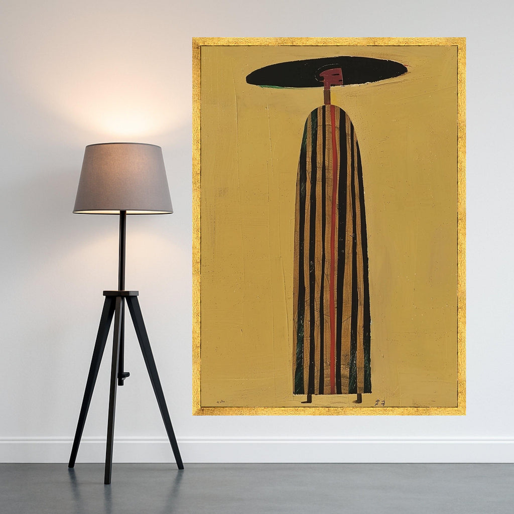 Minimalist Figure Canvas, Striped Outfit Wall Art, Abstract Modern Design, Large Canvas Decoration Ready To Hang,