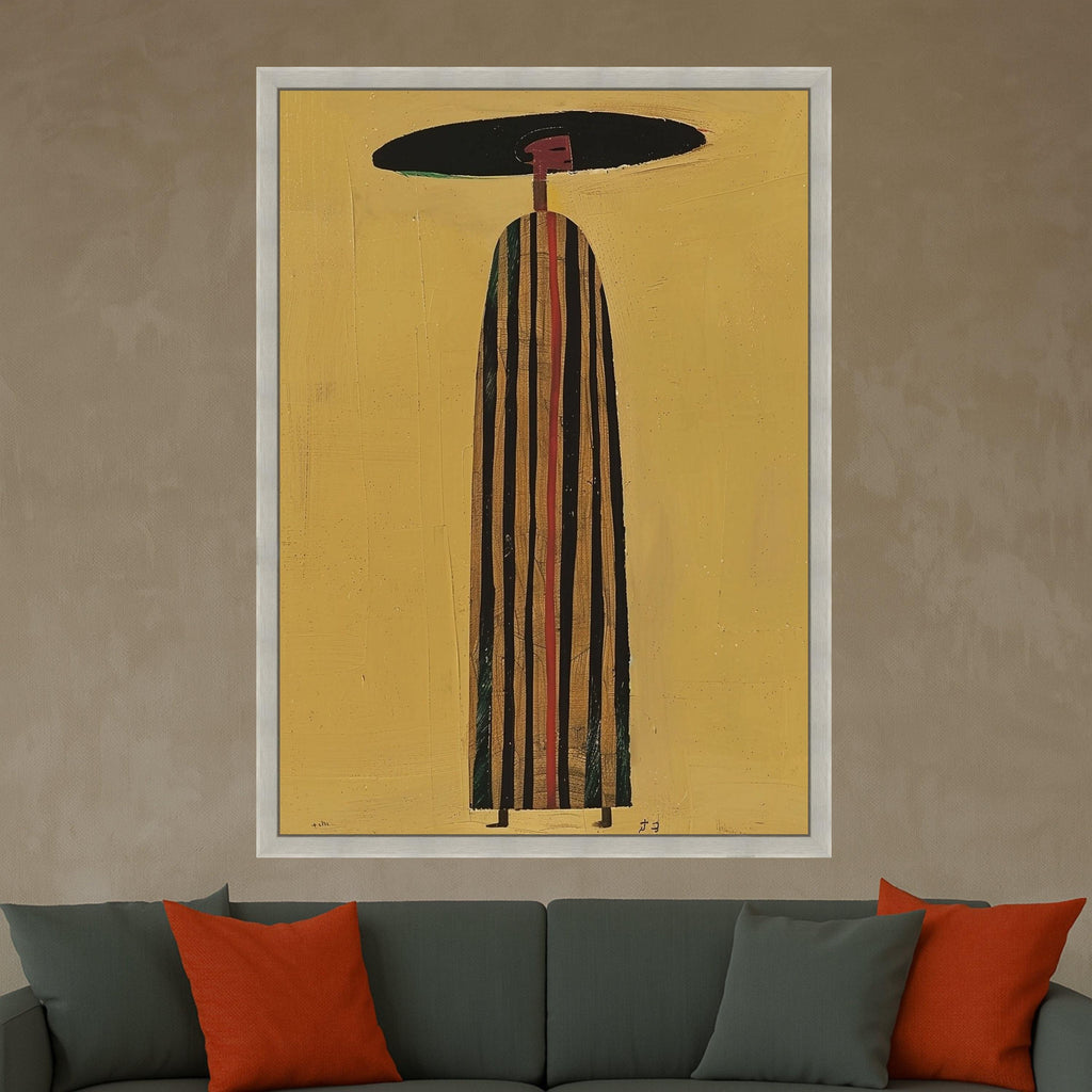 Minimalist Figure Canvas, Striped Outfit Wall Art, Abstract Modern Design, Large Canvas Decoration Ready To Hang,