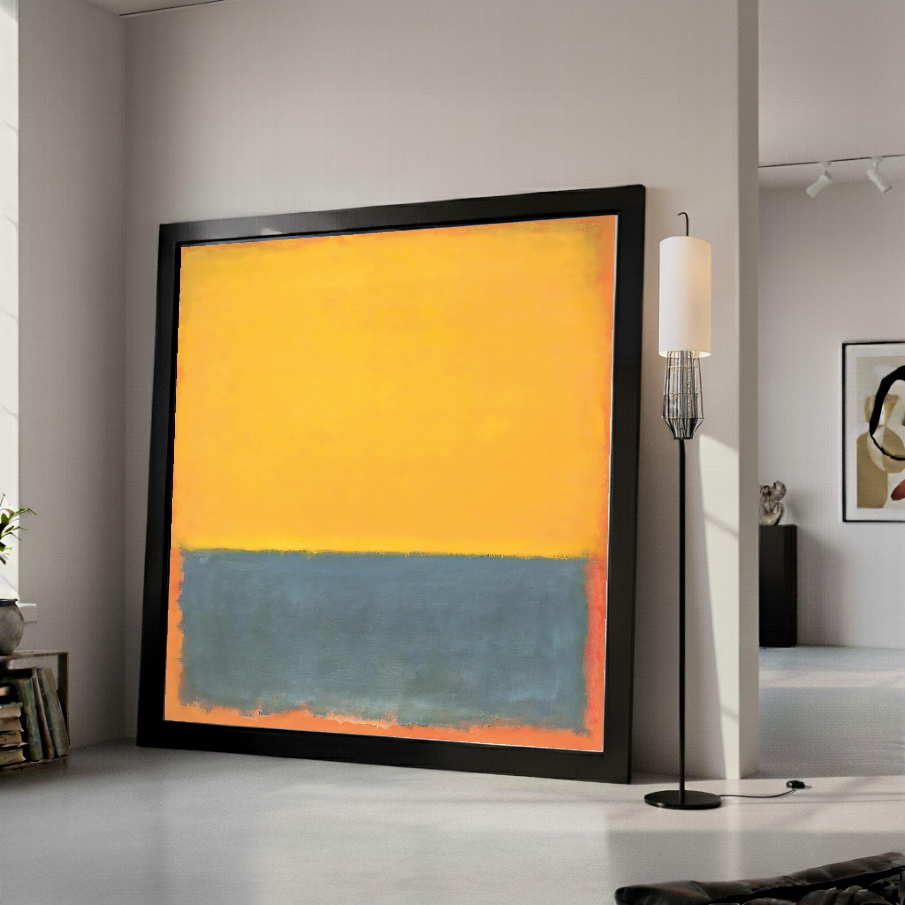 Mark Rothko Canvas Wall Art, Yellow and Blue Abstract Painting, Modern Color Block Canvas, Large Abstract Canvas Print, Home Ready To Hang,