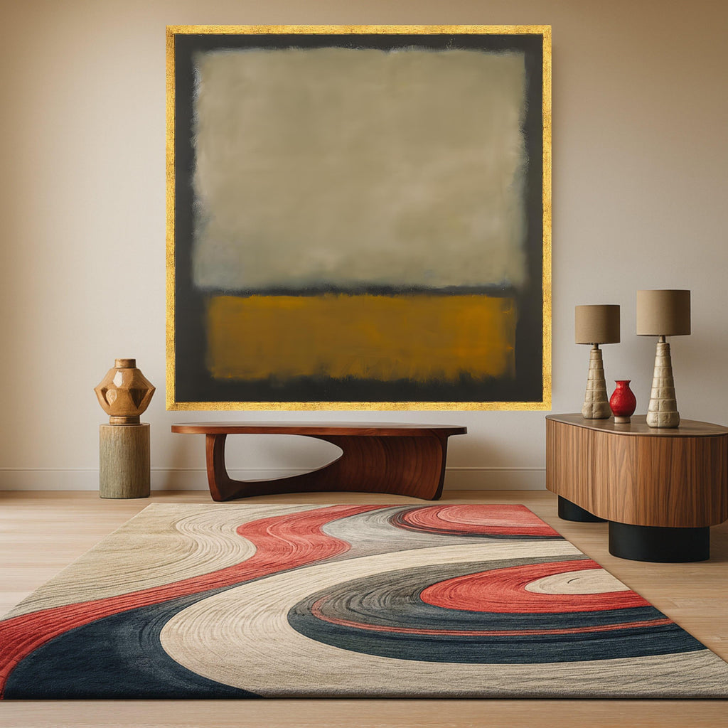 Mark Rothko Abstract Canvas Wall Art, Earth Tone Modern Art Print, Brown and Beige Color Block Canvas, Contemporary Home Ready To Hang,
