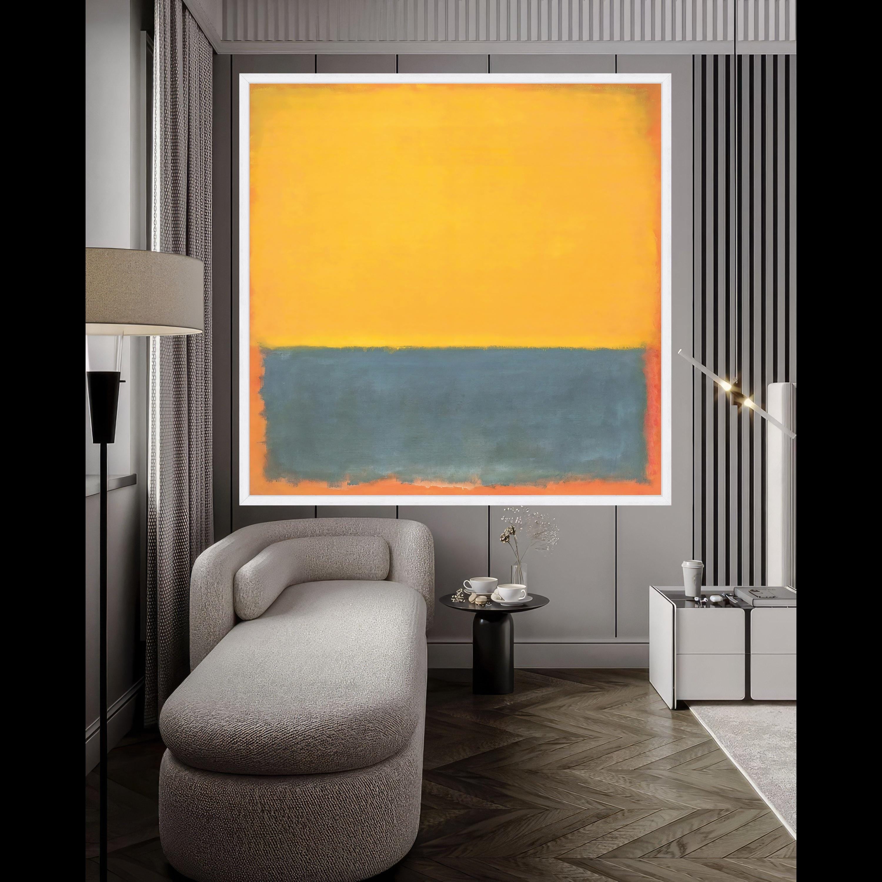 Mark Rothko Canvas Wall Art, Yellow and Blue Abstract Painting, Modern Color Block Canvas, Large Abstract Canvas Print, Home Ready To Hang,