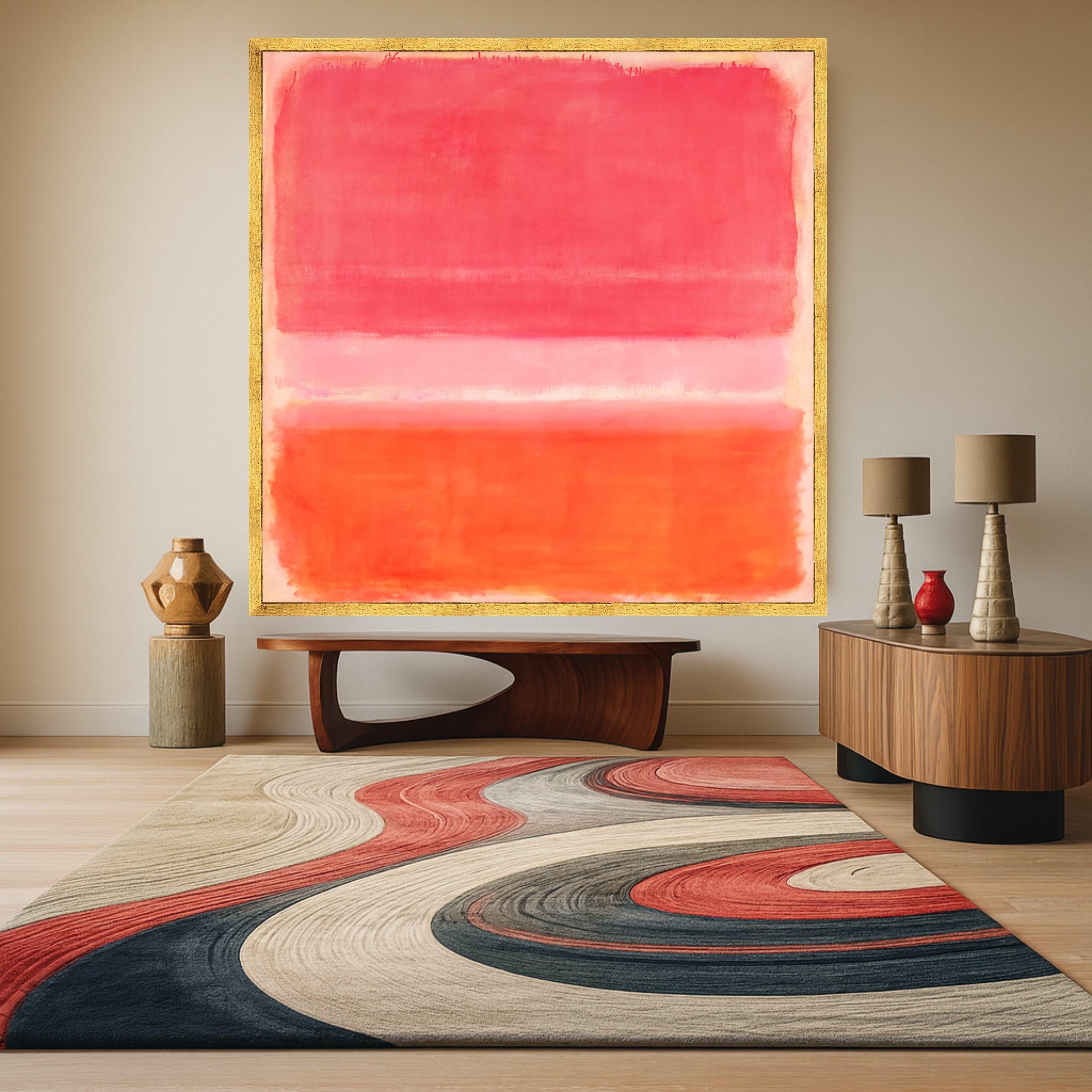Mark Rothko Canvas Wall Art, Abstract Red and Orange Blocks, Modern Contemporary Canvas Print, Bold Color Block Painting, Ready To Hang,