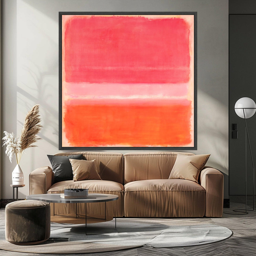 Mark Rothko Canvas Wall Art, Abstract Red and Orange Blocks, Modern Contemporary Canvas Print, Bold Color Block Painting, Ready To Hang,
