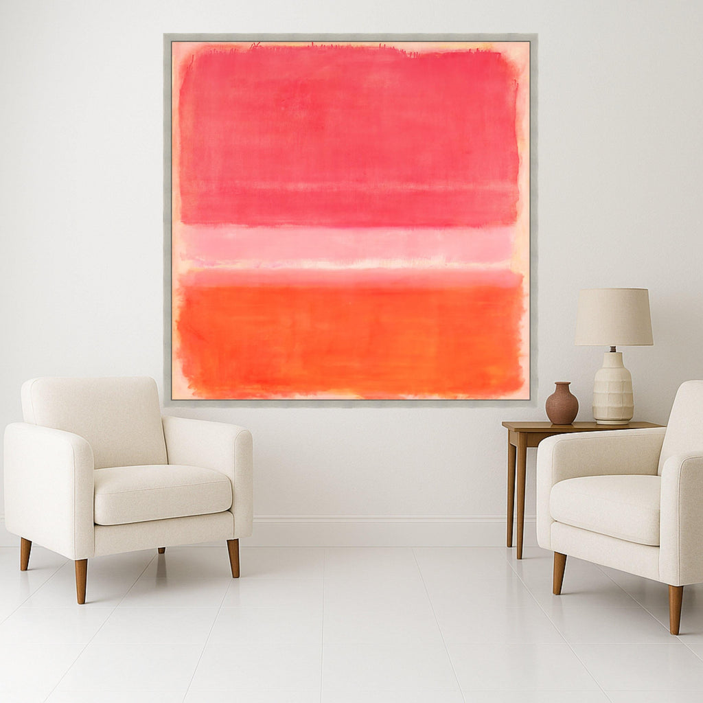 Mark Rothko Canvas Wall Art, Abstract Red and Orange Blocks, Modern Contemporary Canvas Print, Bold Color Block Painting, Ready To Hang,