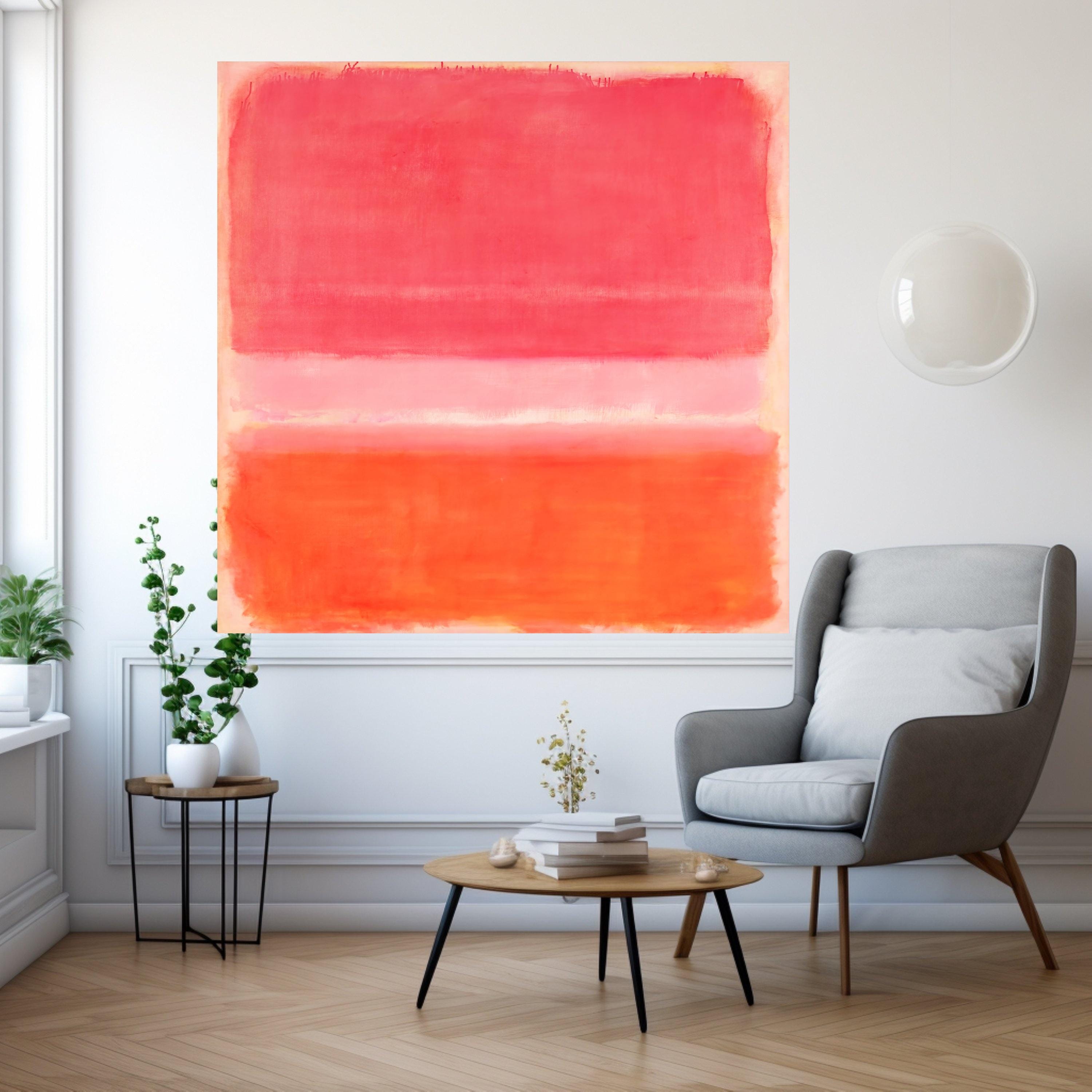 Mark Rothko Canvas Wall Art, Abstract Red and Orange Blocks, Modern Contemporary Canvas Print, Bold Color Block Painting, Ready To Hang,