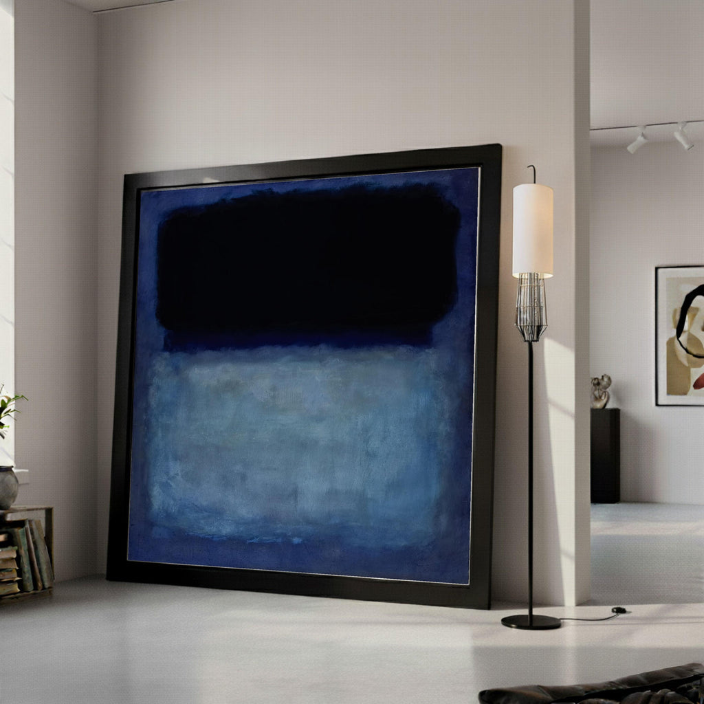 Mark Rothko Blue and Black Canvas, Abstract Color Field Wall Art, Modern Art Print, Moody Home Decoration, Ready to Hang Ready To Hang,