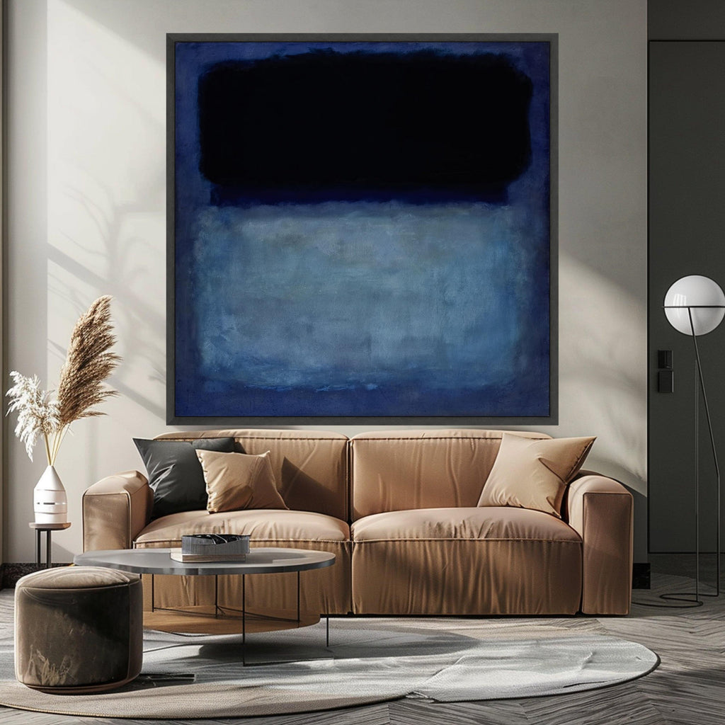 Mark Rothko Blue and Black Canvas, Abstract Color Field Wall Art, Modern Art Print, Moody Home Decoration, Ready to Hang Ready To Hang,
