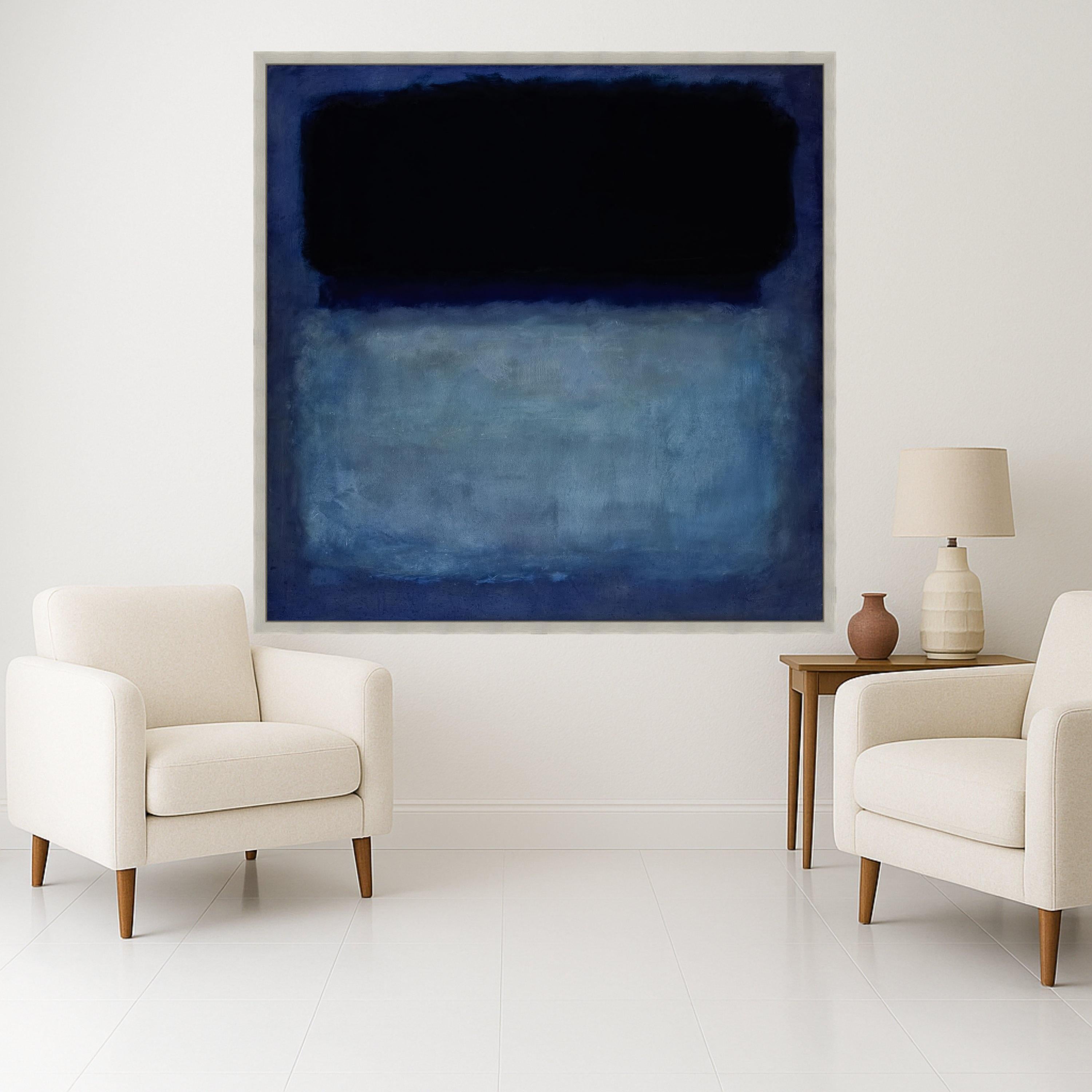 Mark Rothko Blue and Black Canvas, Abstract Color Field Wall Art, Modern Art Print, Moody Home Decoration, Ready to Hang Ready To Hang,