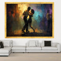 Romantic Dance Couple, Abstract Canvas Art, Nightclub Scene Print, Colorful Wall Art, Home Decor Canvas Ready To Hang,