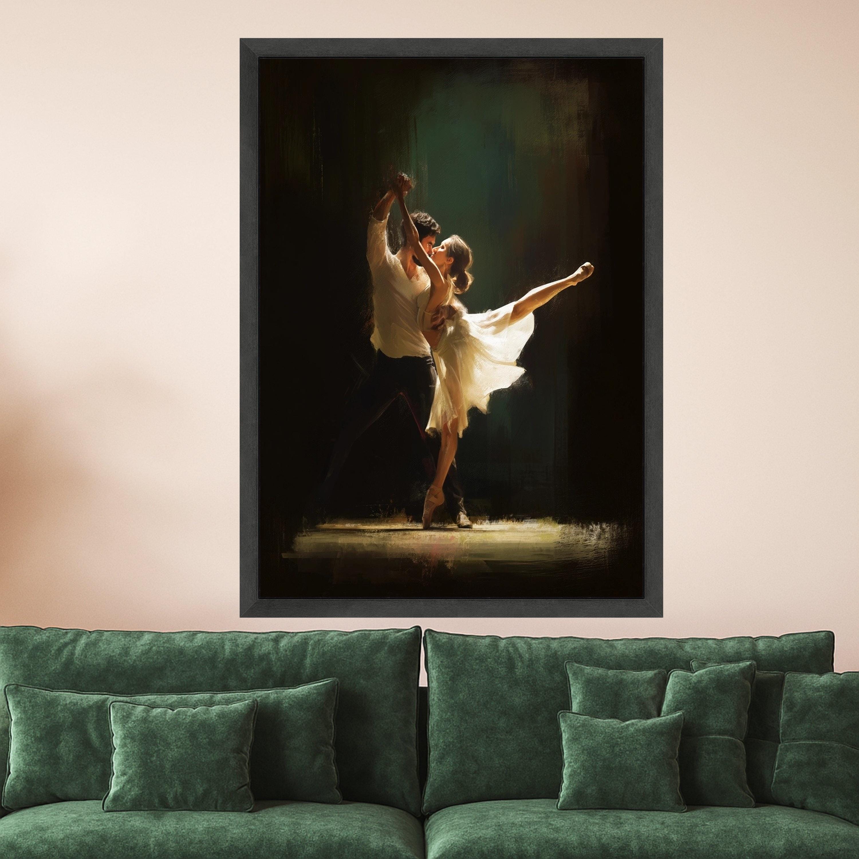 Romantic Dance Couple, Ballet Canvas Art, Elegant Wall Print, Contemporary Dance Decor, Home Art Design Ready To Hang,