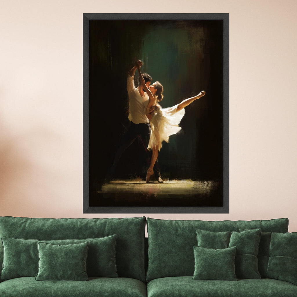 Romantic Dance Couple, Ballet Canvas Art, Elegant Wall Print, Contemporary Dance Decor, Home Art Design Ready To Hang,