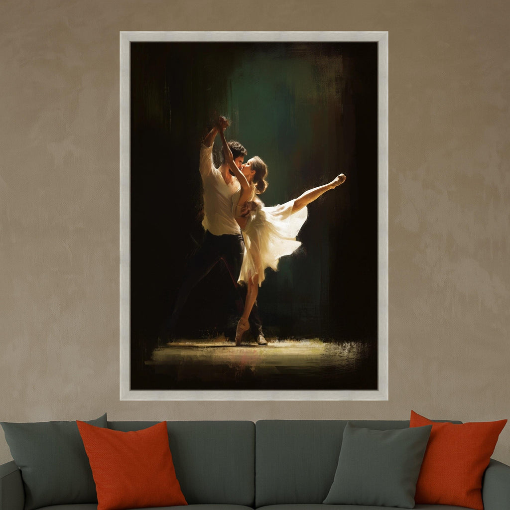 Romantic Dance Couple, Ballet Canvas Art, Elegant Wall Print, Contemporary Dance Decor, Home Art Design Ready To Hang,