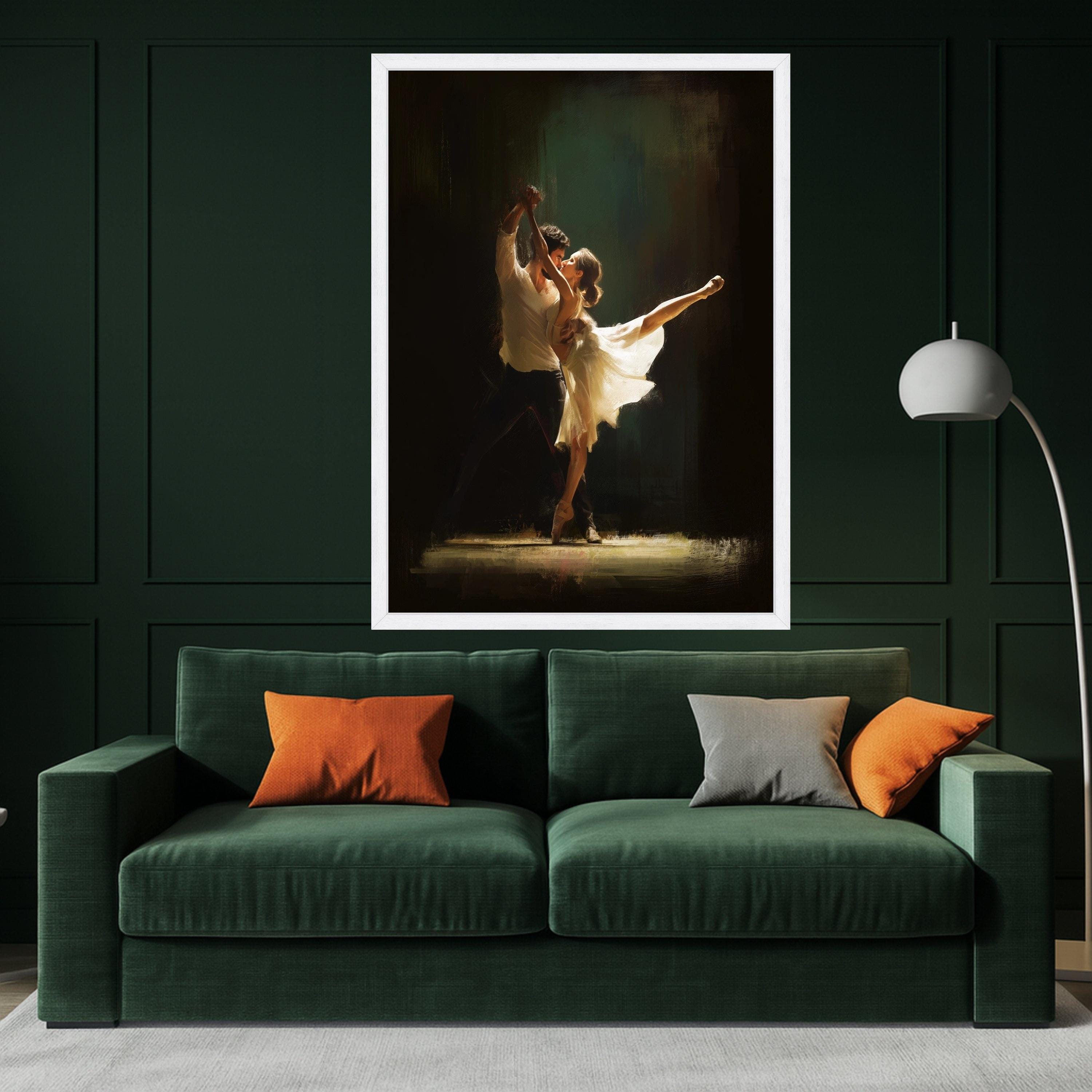 Romantic Dance Couple, Ballet Canvas Art, Elegant Wall Print, Contemporary Dance Decor, Home Art Design Ready To Hang,