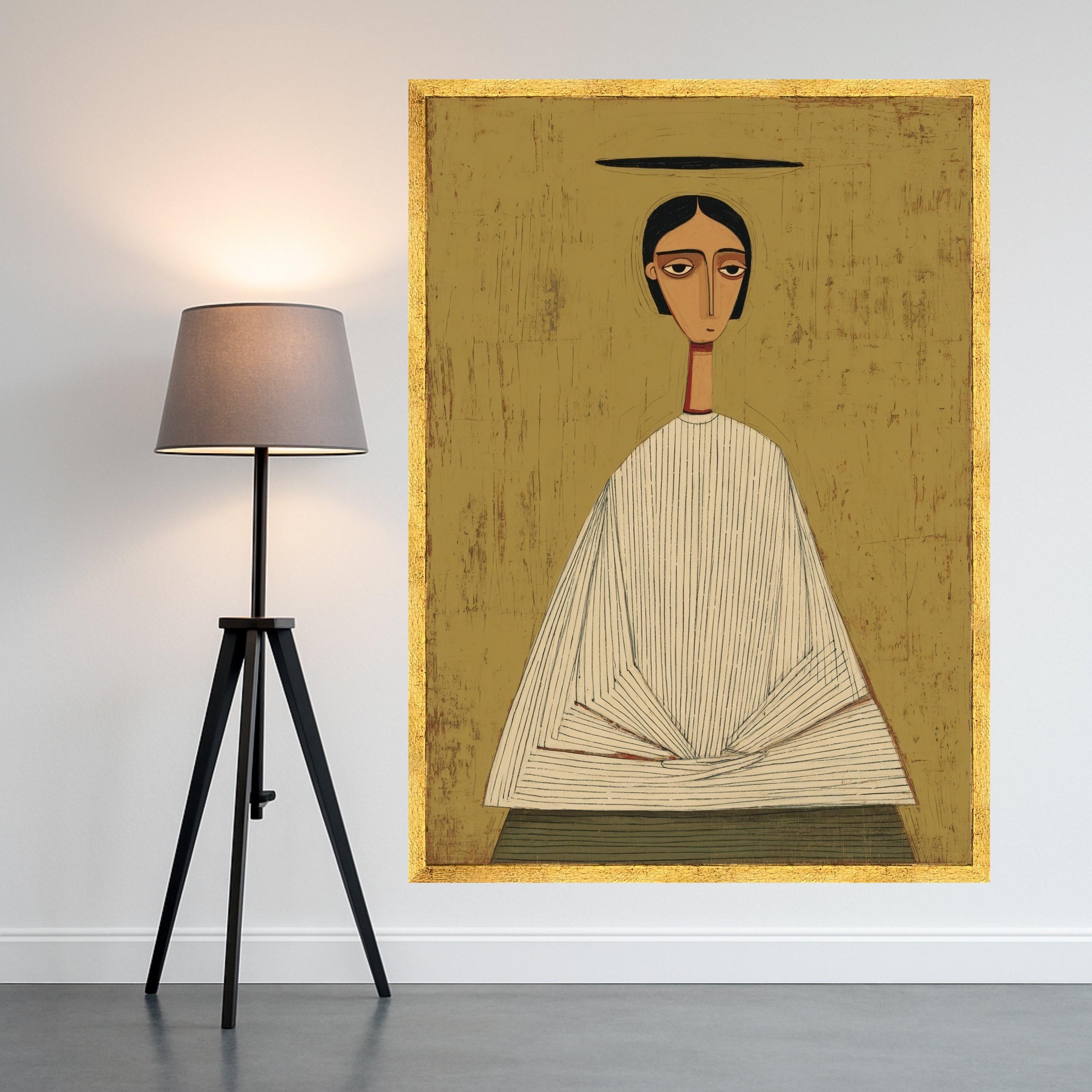 Abstract Portrait Canvas, Modern Minimalist Art, Figurative Wall Art, Contemporary Home Decor Ready To Hang,