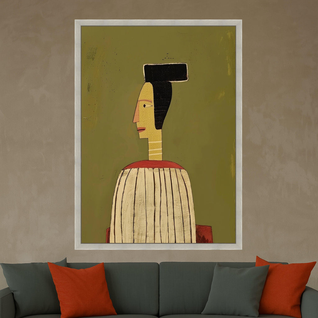 Abstract Modern Portrait, Minimalist Canvas Art, Geometric Wall Print, Contemporary Home Decor, Artistic Figure Canvas Ready To Hang,