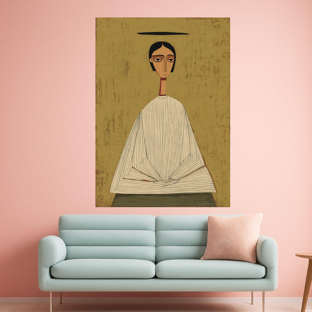 Abstract Portrait Canvas, Modern Minimalist Art, Figurative Wall Art, Contemporary Home Decor Ready To Hang,
