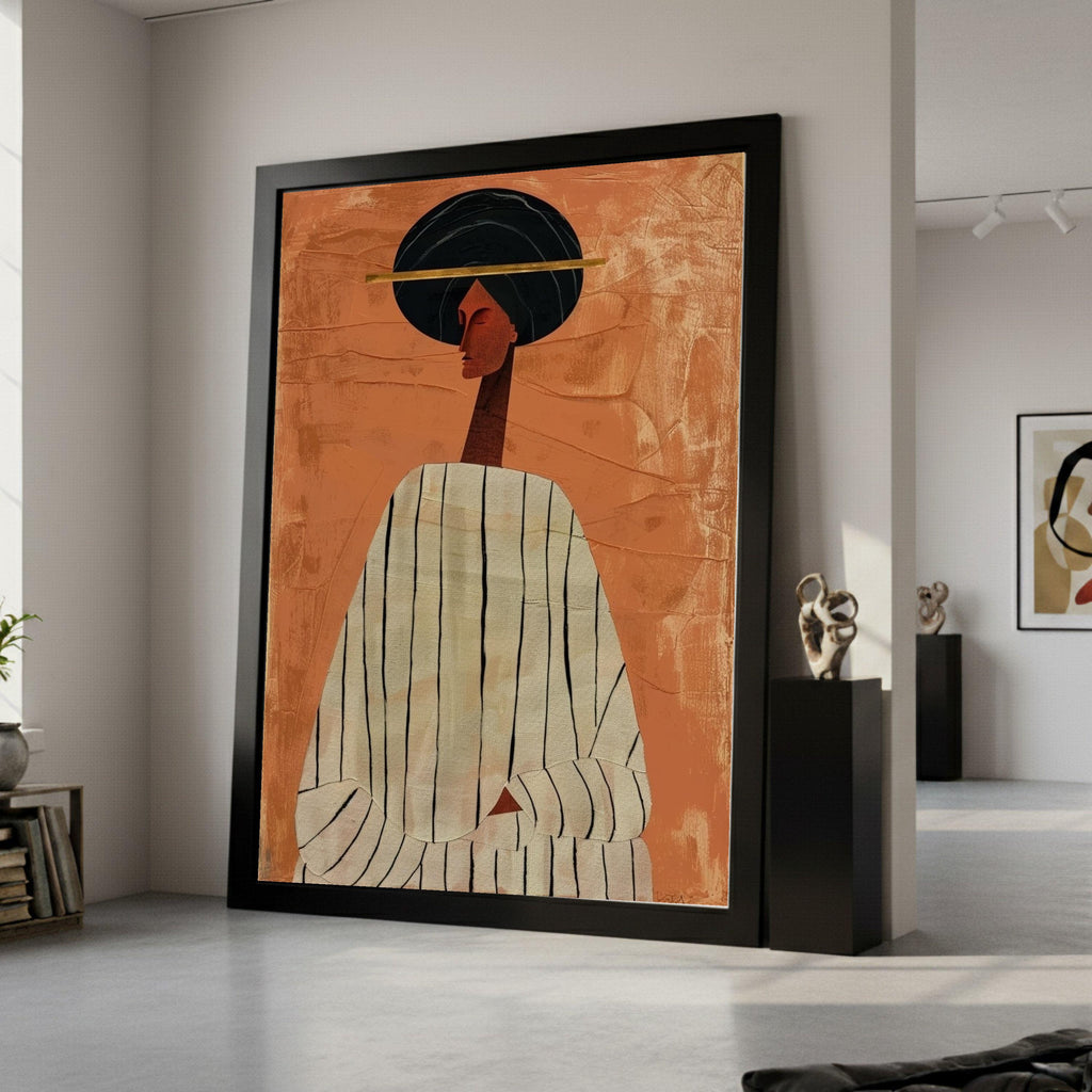 Modern Abstract Figure Canvas, African Woman Art, Minimalist Wall Print, Contemporary Canvas Decor Ready To Hang,