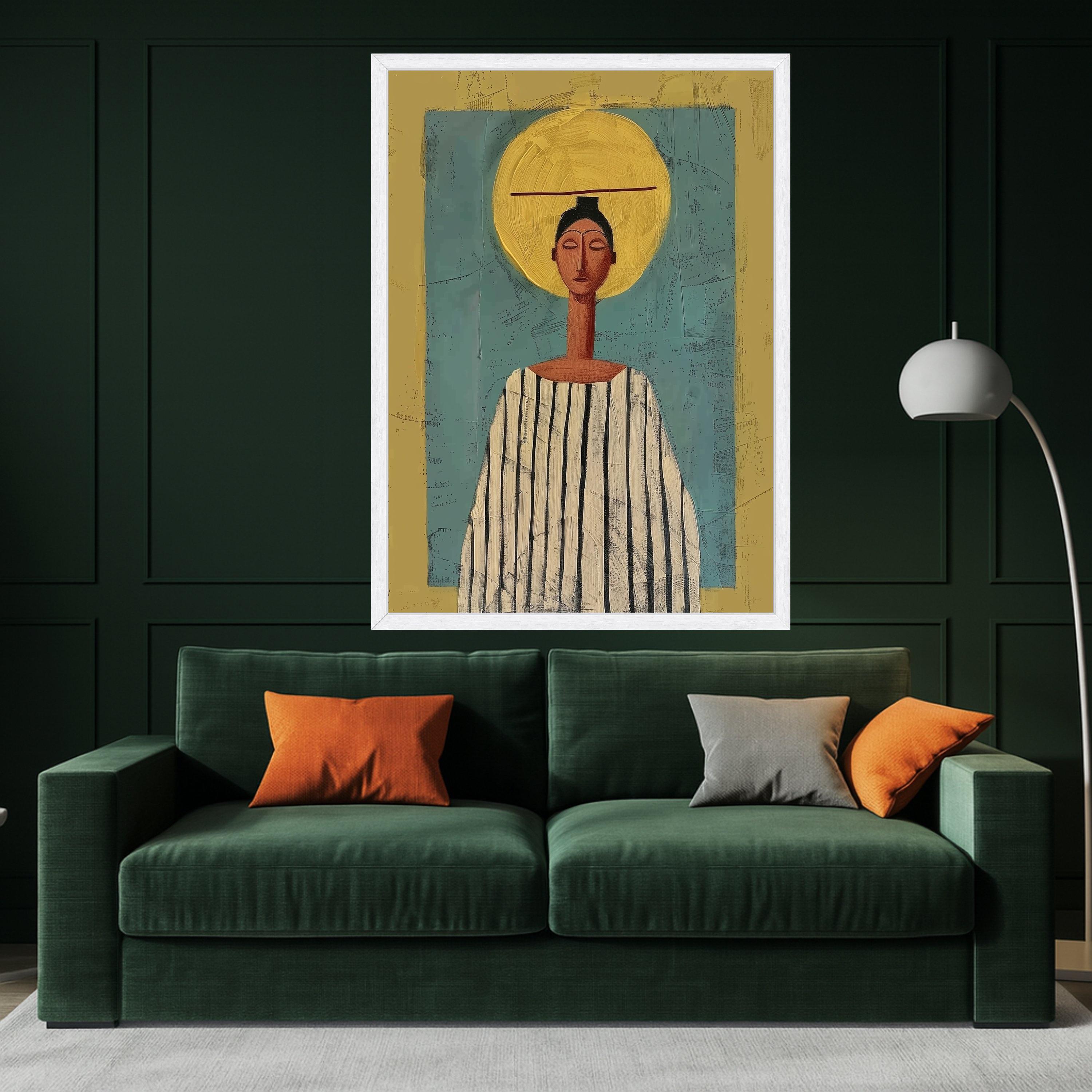 Abstract Woman Portrait Canvas, Modern Art Print, Ethnic Wall Decor, Contemporary Canvas Art Ready To Hang,