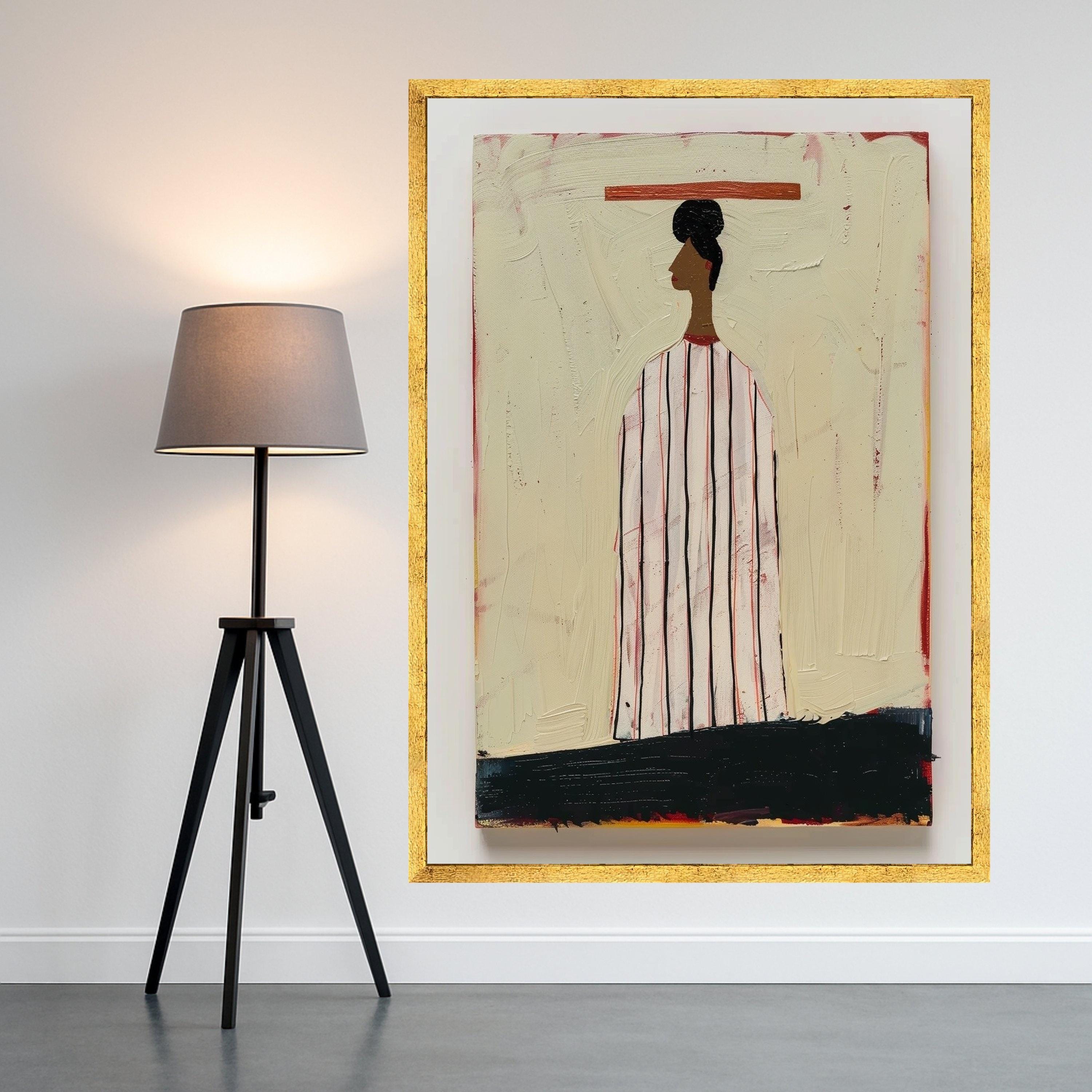 Abstract Woman Portrait, Minimalist Canvas, Modern Wall Art, Contemporary Home Decor, Artistic Print Design Ready To Hang,