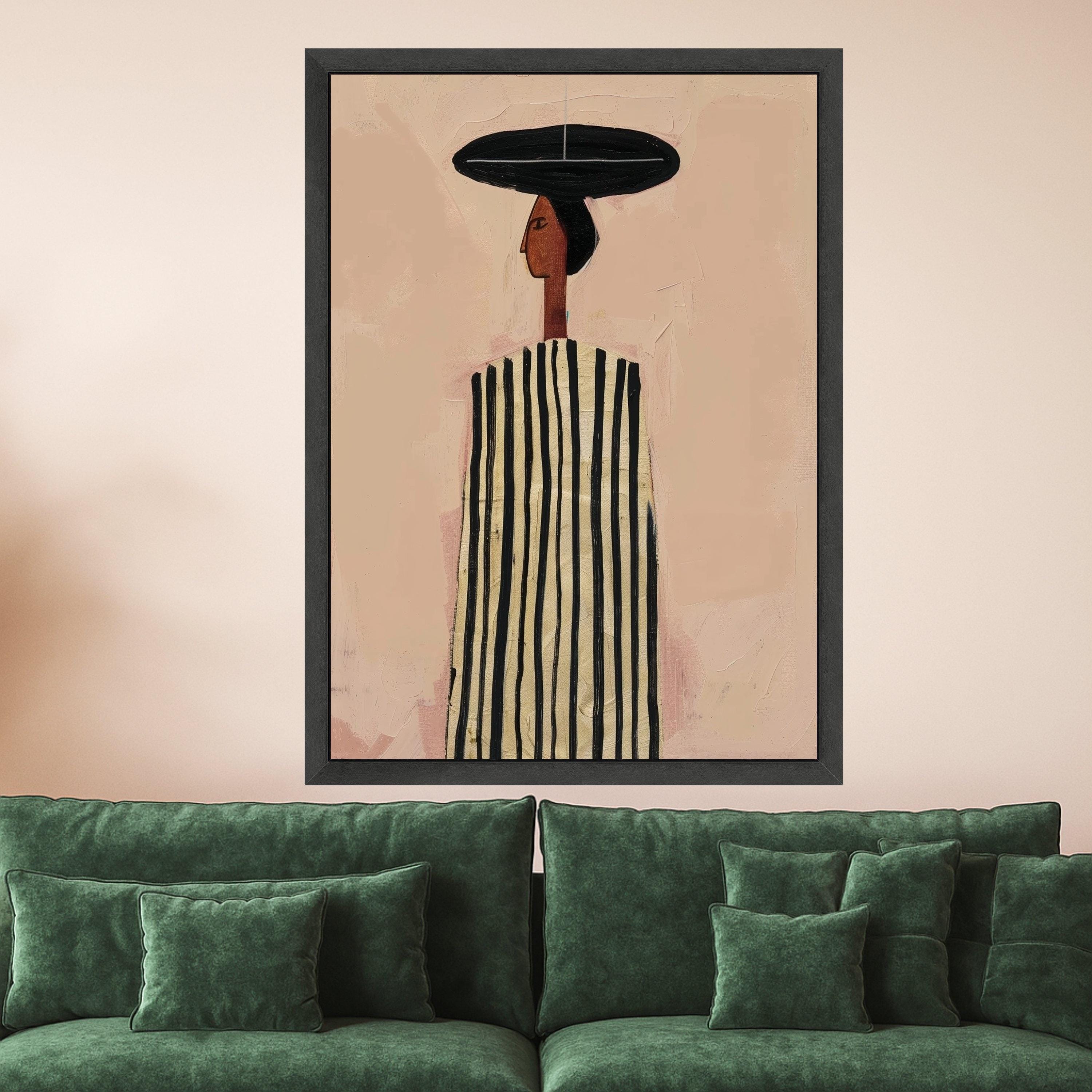 Abstract African Woman Canvas, Modern Art Print, Minimalist Wall Art, Ethnic Home Decor Canvas Ready To Hang,