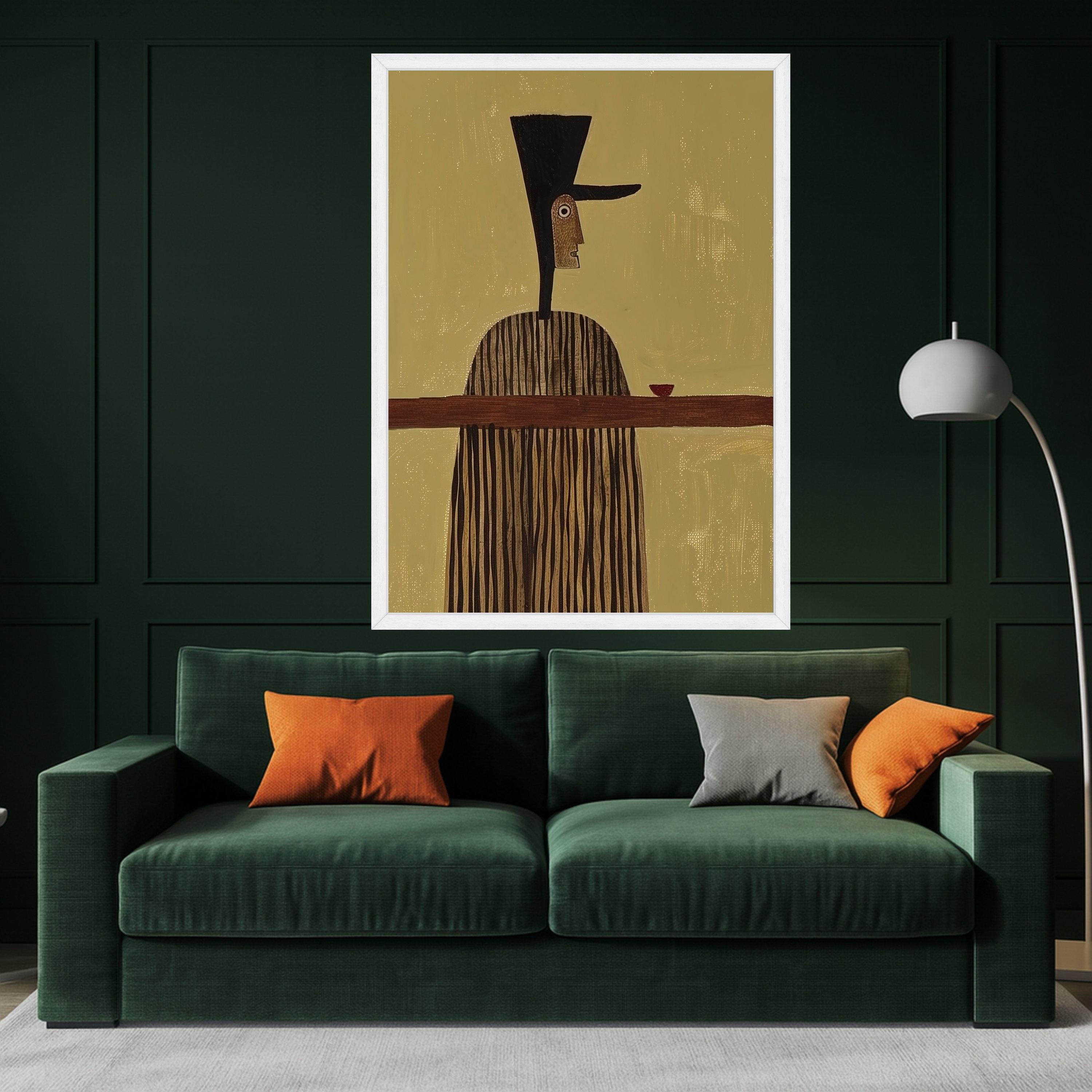 Abstract Man with Hat, Modern Canvas Art, Minimalist Wall Print, Contemporary Home Decor Ready To Hang,