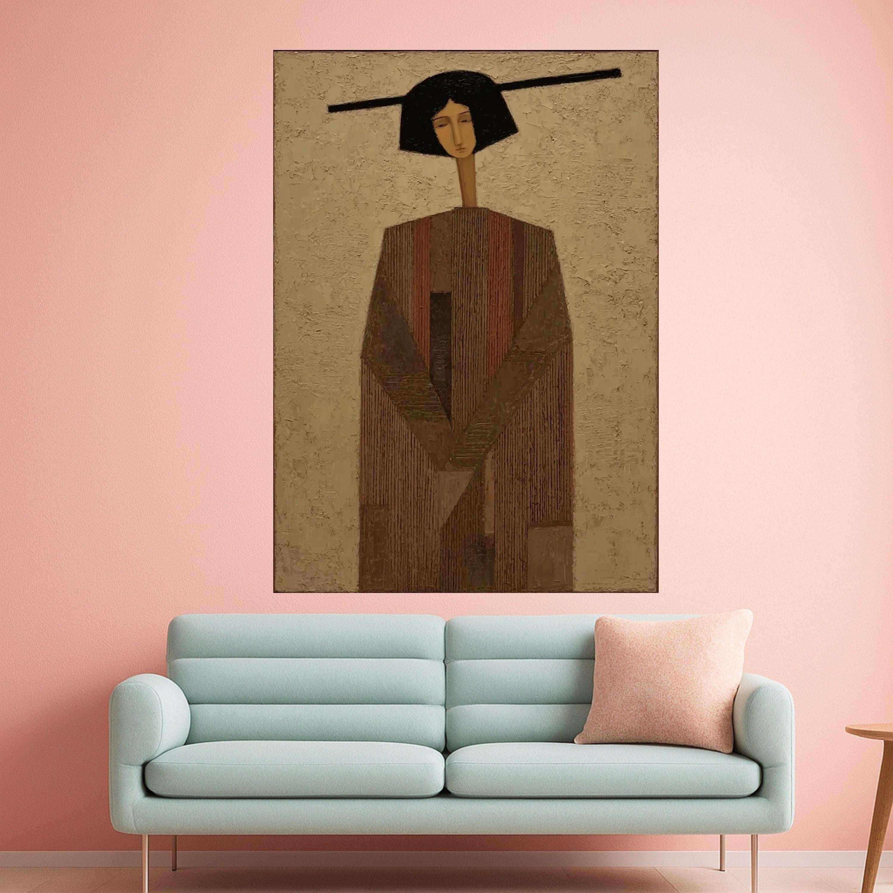 Abstract Woman Portrait Canvas, Modern Art Print, Wall Art, Minimalist Home Décor, Figurative Art Canvas Ready To Hang,