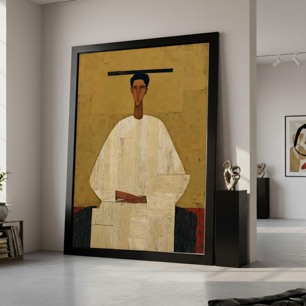 Abstract Modern Figure Canvas, Minimalist Wall Art, Contemporary Print Decor, Geometric Shape Painting Ready To Hang,