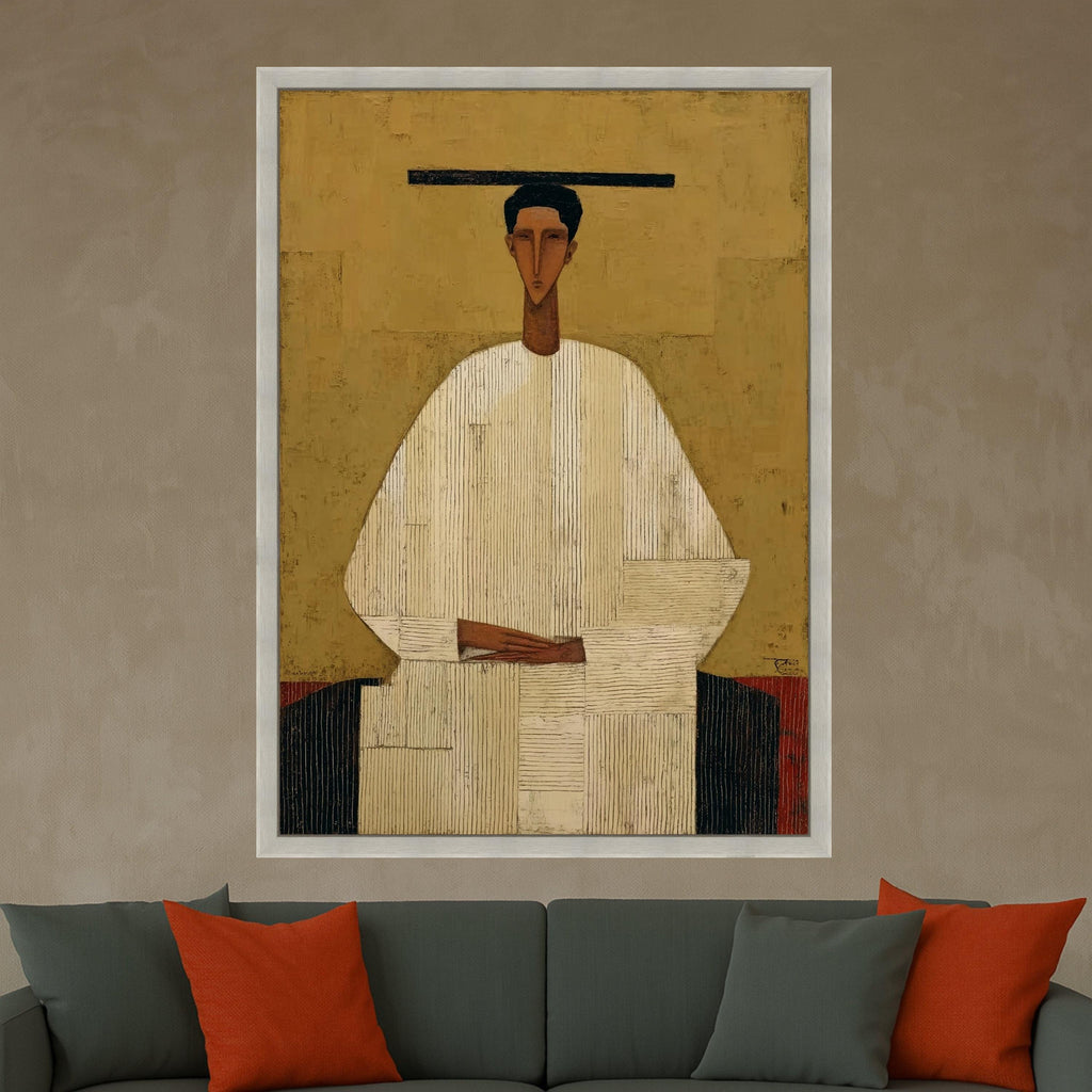 Abstract Modern Figure Canvas, Minimalist Wall Art, Contemporary Print Decor, Geometric Shape Painting Ready To Hang,