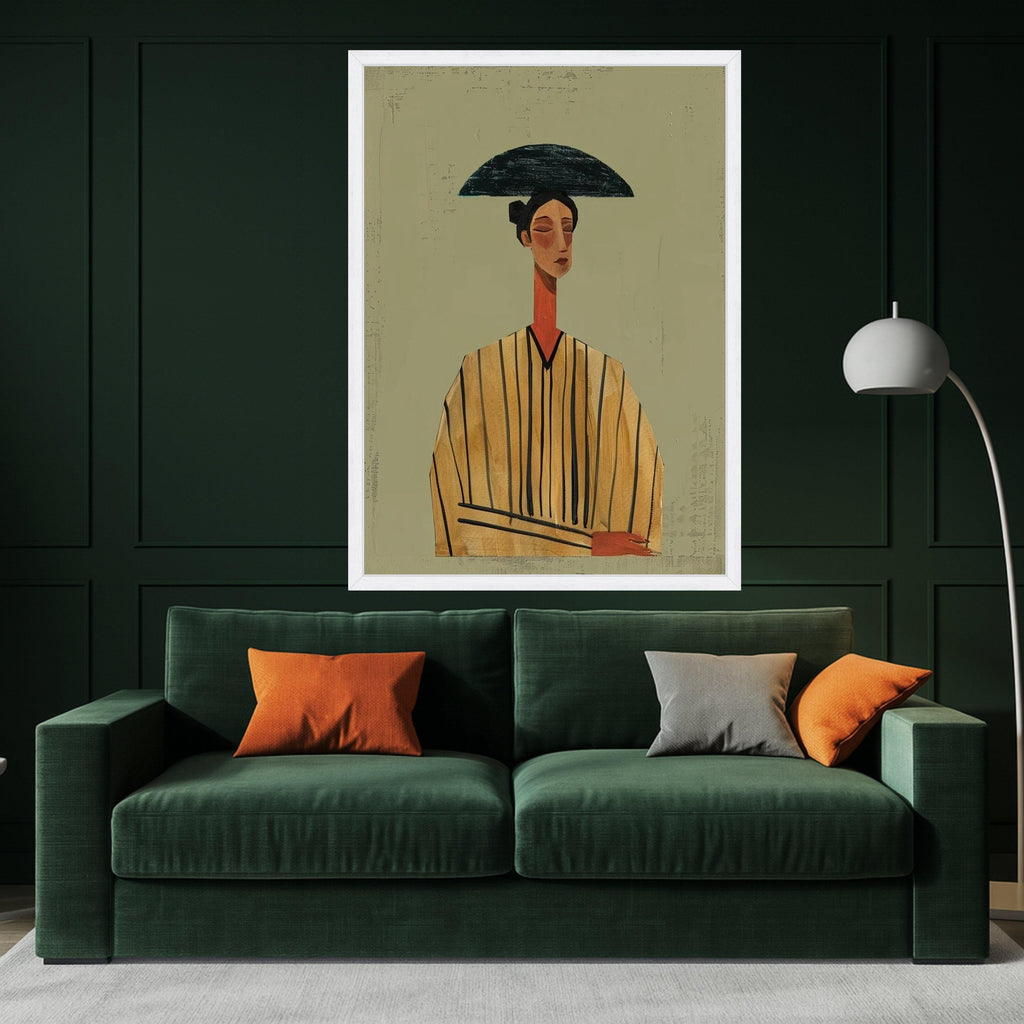 Modern Abstract Woman Portrait Canvas, Minimalist Fashion Art Print, Contemporary Female Wall Decor, Stylish Canvas Artwork Ready To Hang,
