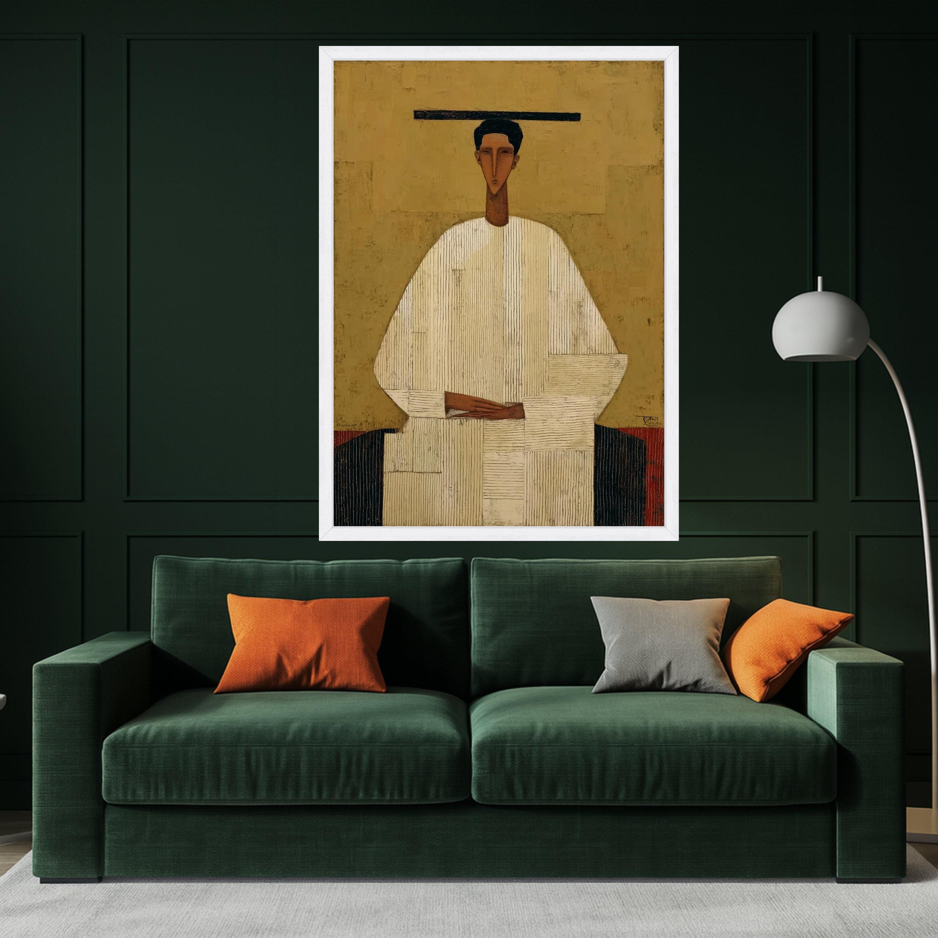 Abstract Modern Figure Canvas, Minimalist Wall Art, Contemporary Print Decor, Geometric Shape Painting Ready To Hang,