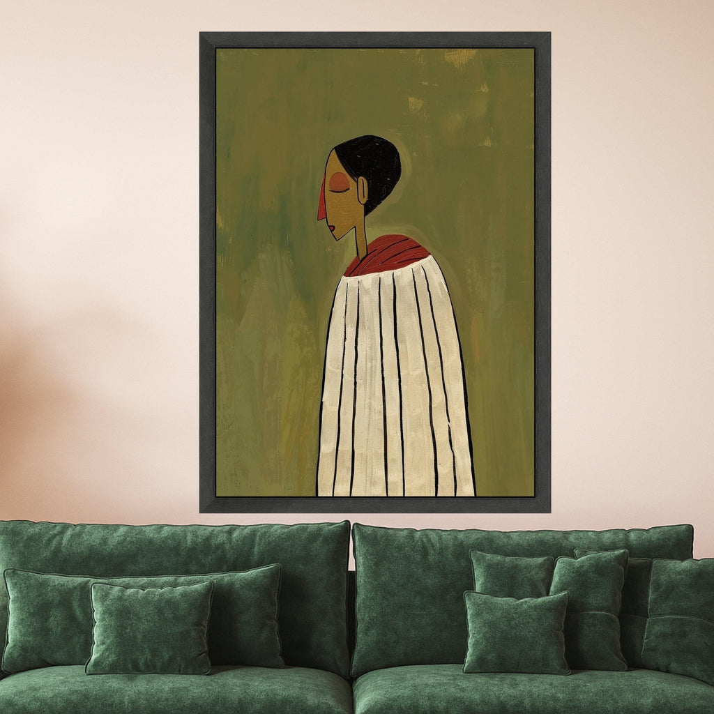 Abstract Woman Portrait, Modern Canvas Art, Minimalist Wall Print, Contemporary Home Decor Ready To Hang,