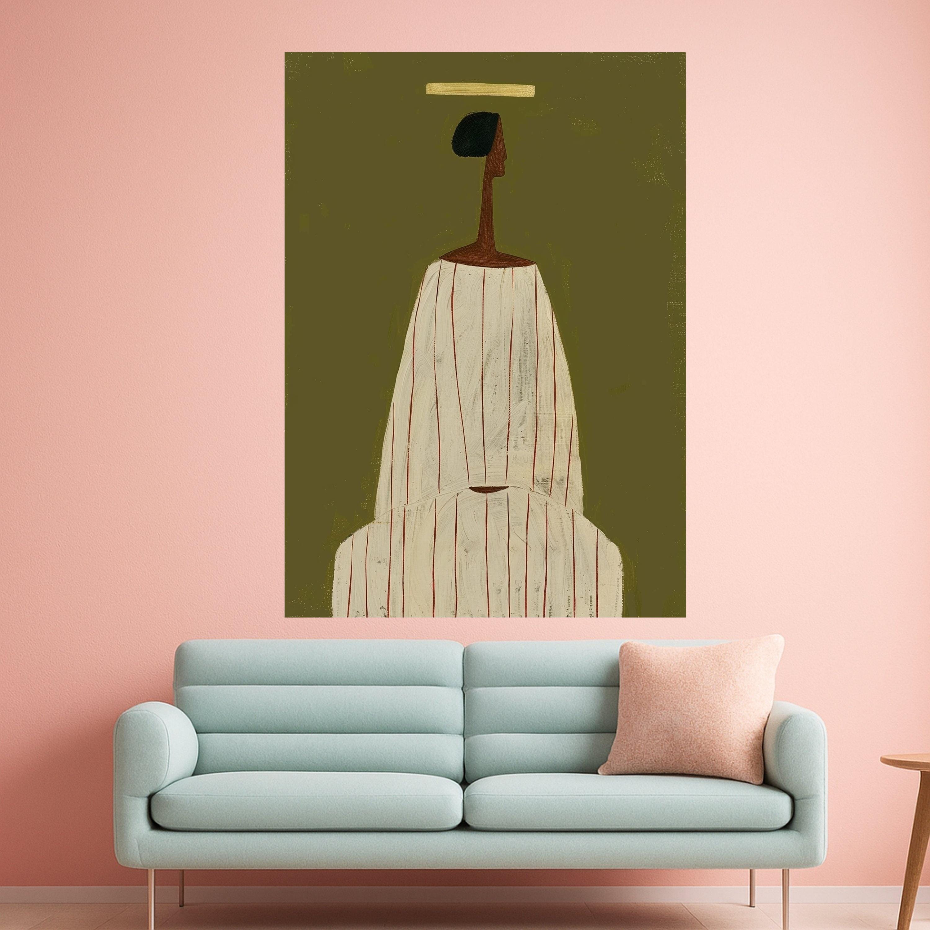Abstract Minimalist Figure, Modern Canvas Art, Contemporary Wall Decor, Earth Tone Print, Artistic Canvas Design Ready To Hang,